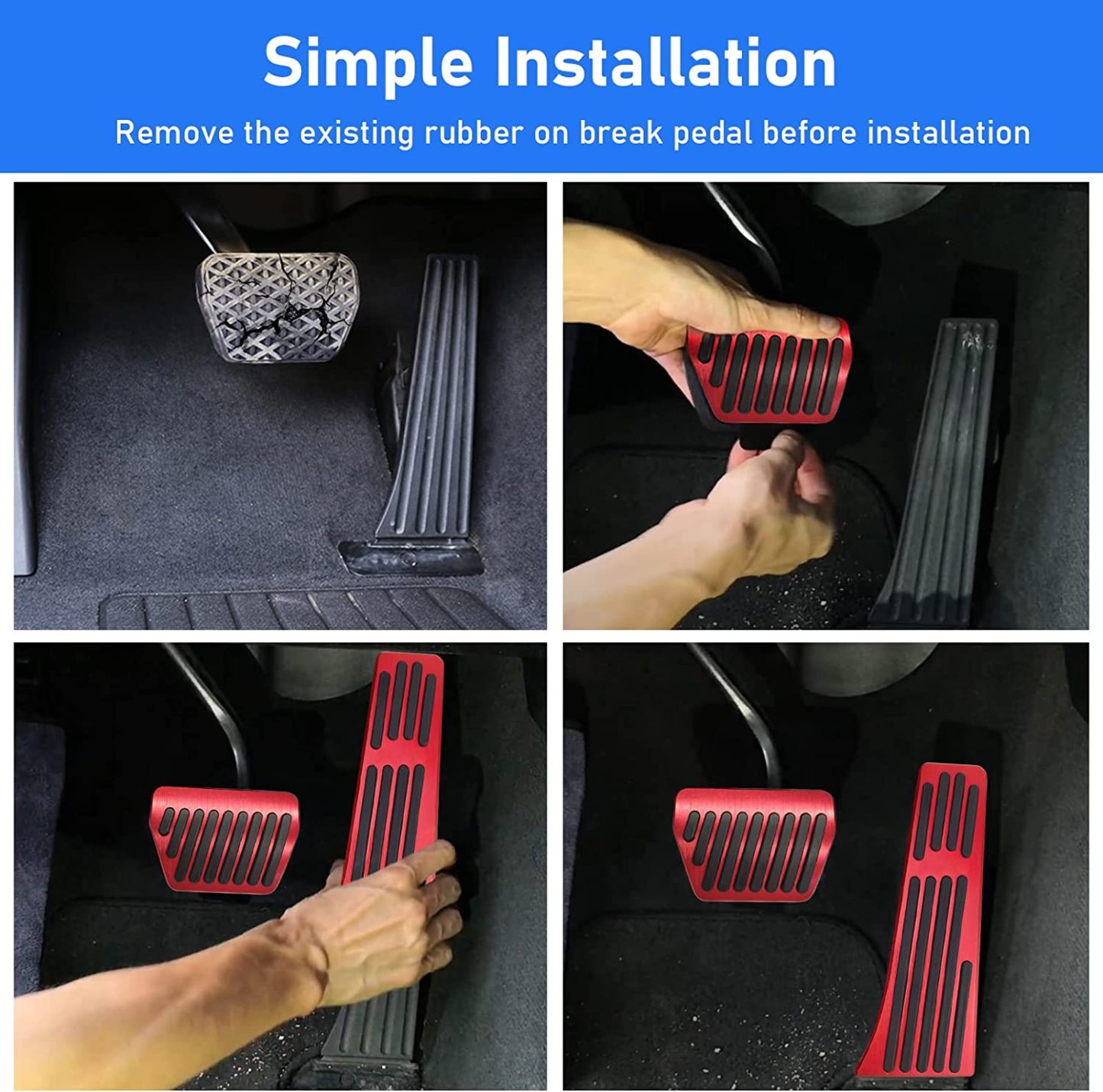 Upgraded For BMW Gas Pedal and Brake Pedal Covers - B Model Red | YDSSTORE