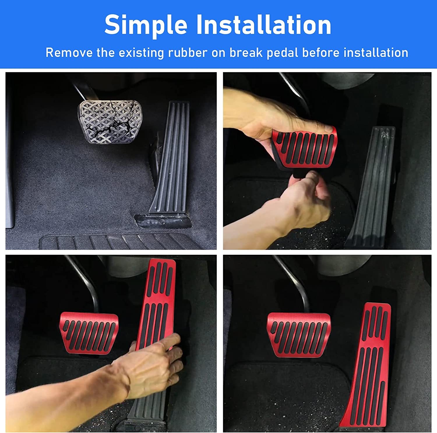 Upgraded For BMW Gas Pedal and Brake Pedal Covers - B Model Red | YDSSTORE