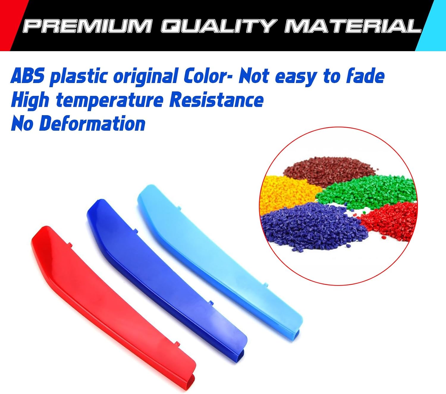 YDSSTORE M-Colored Tri Grille Insert Trim Strips for BMW 5 Series G30 & G31 (2017-2020) | Compatible with 9-Beam Front Grilles | Easy Clip-on Installation-autoydsstore