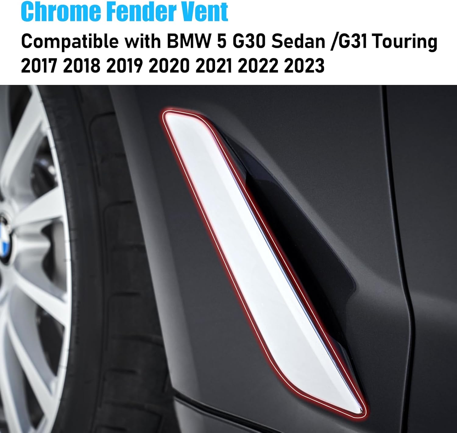 For BMW 5 Series G30/G31 Chrome Fender Vent Covers | 2017-2023 | YDSSTORE