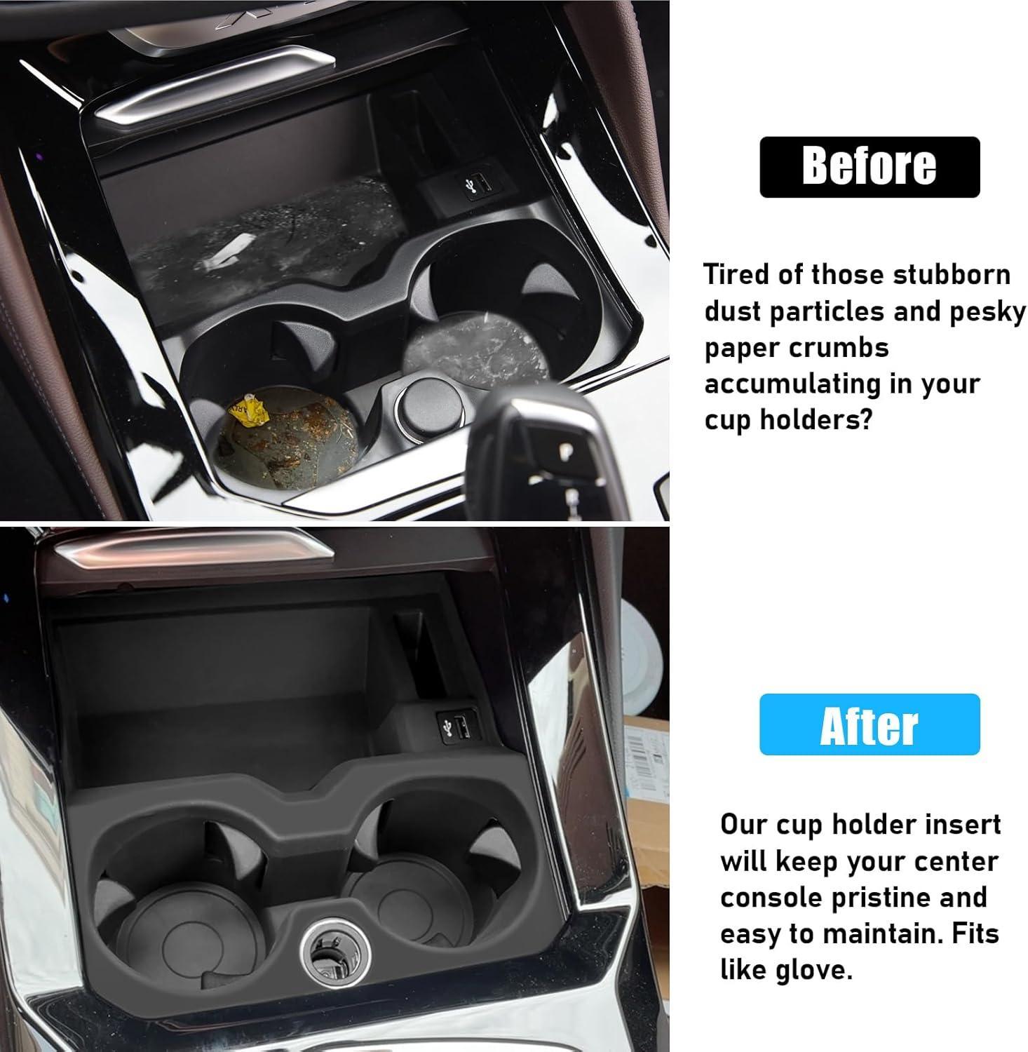 Silicone Anti-Slip Cup Holder Insert & Storage Tray Mat for BMW X3 G01 (2017-2024) & X4 G02 (2018-2024) – Custom Fit. Dust-Proof. Easy to Clean-autoydsstore