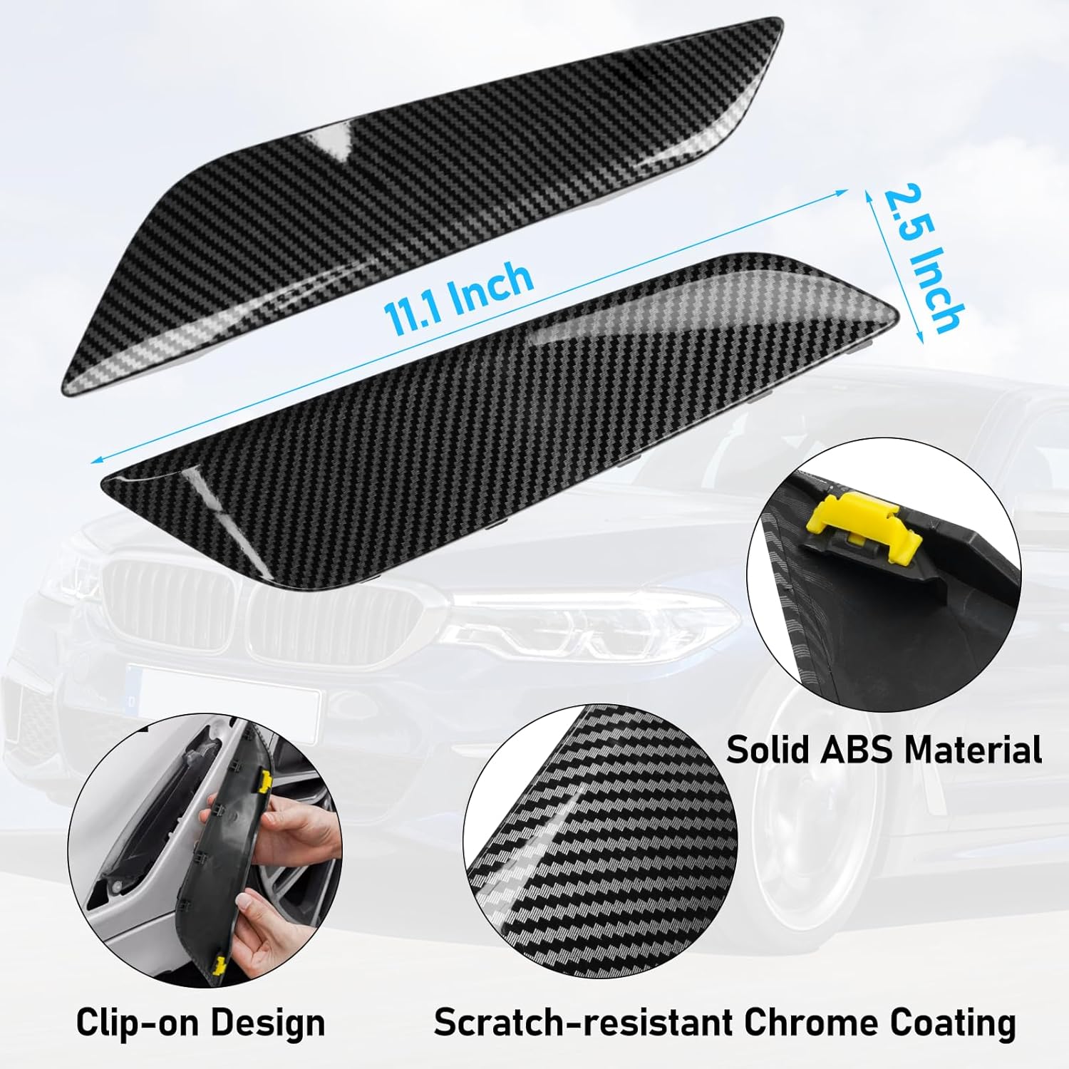 For BMW 5 Series G30/G31 Carbon Fiber Fender Vent Covers Replacement | 2017-2023 | YDSSTORE