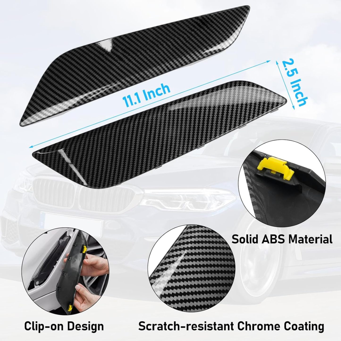 For BMW 5 Series G30/G31 Carbon Fiber Fender Vent Covers Replacement | 2017-2023 | YDSSTORE