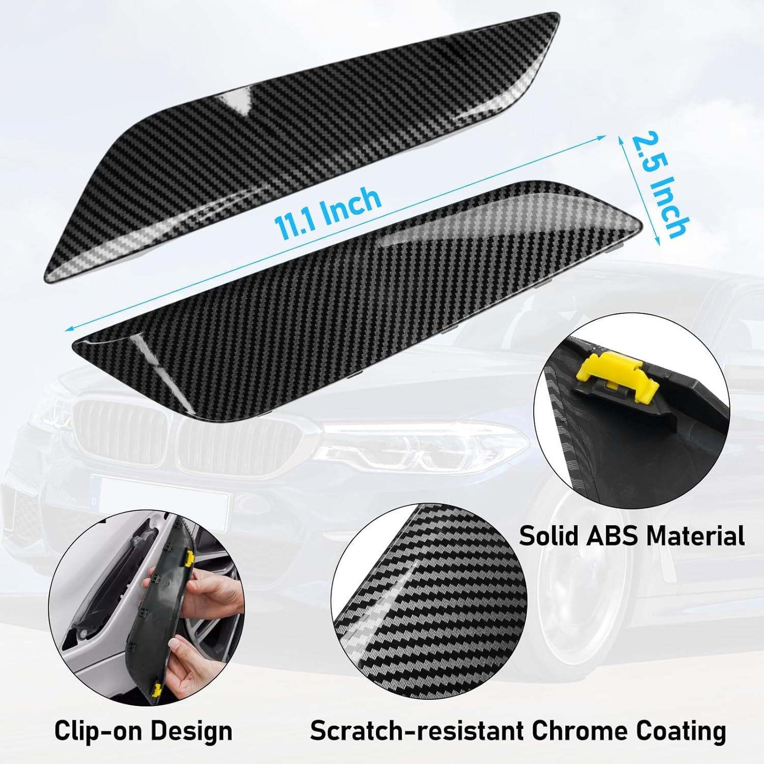 For BMW 5 Series G30/G31 Carbon Fiber Fender Vent Covers Replacement | 2017-2023 | YDSSTORE