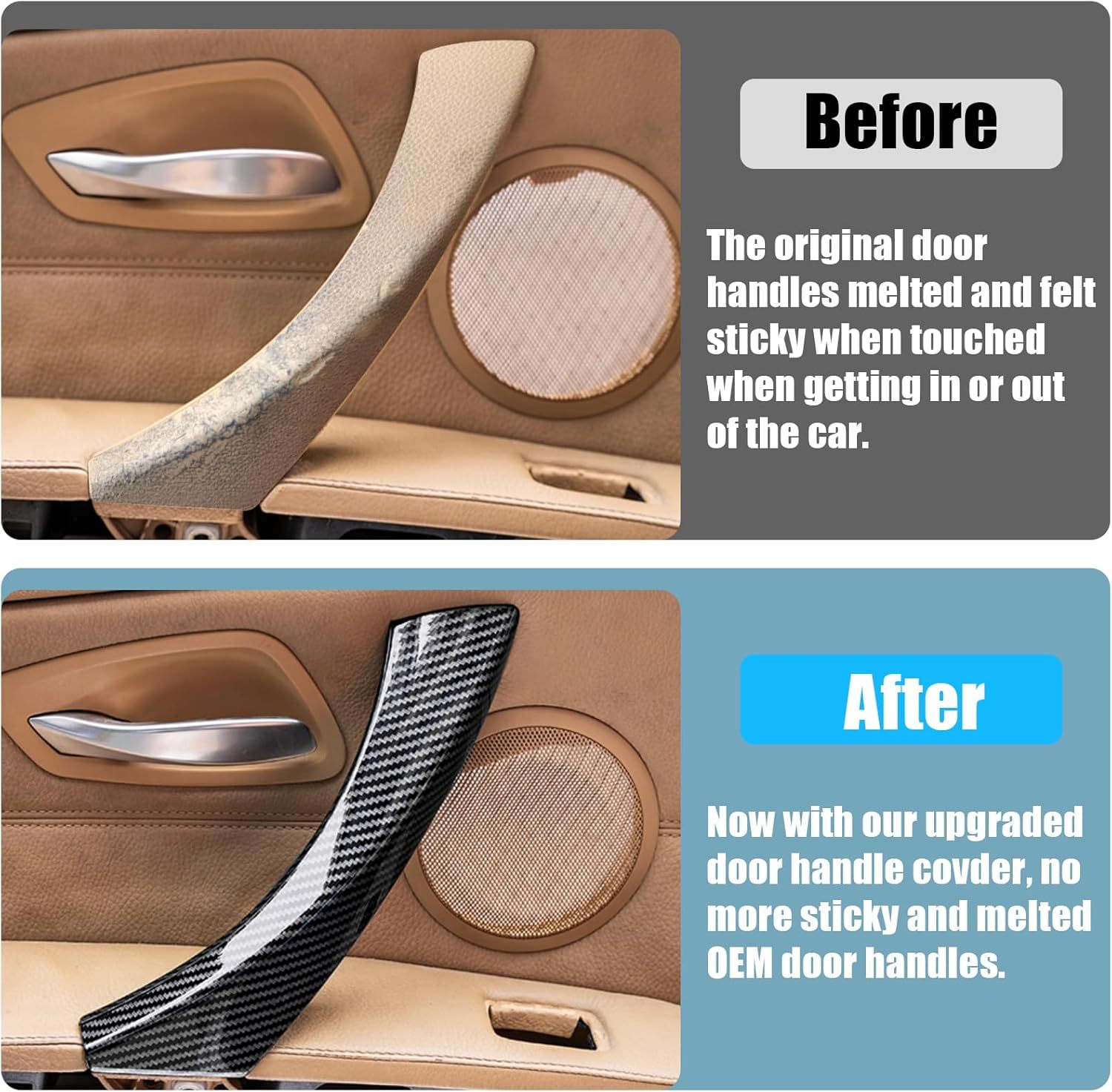 Carbon Fiber Pattern Door Handle Covers | 6PCS Set for BMW 3 Series E90/E91 | YDSSTORE-autoydsstore