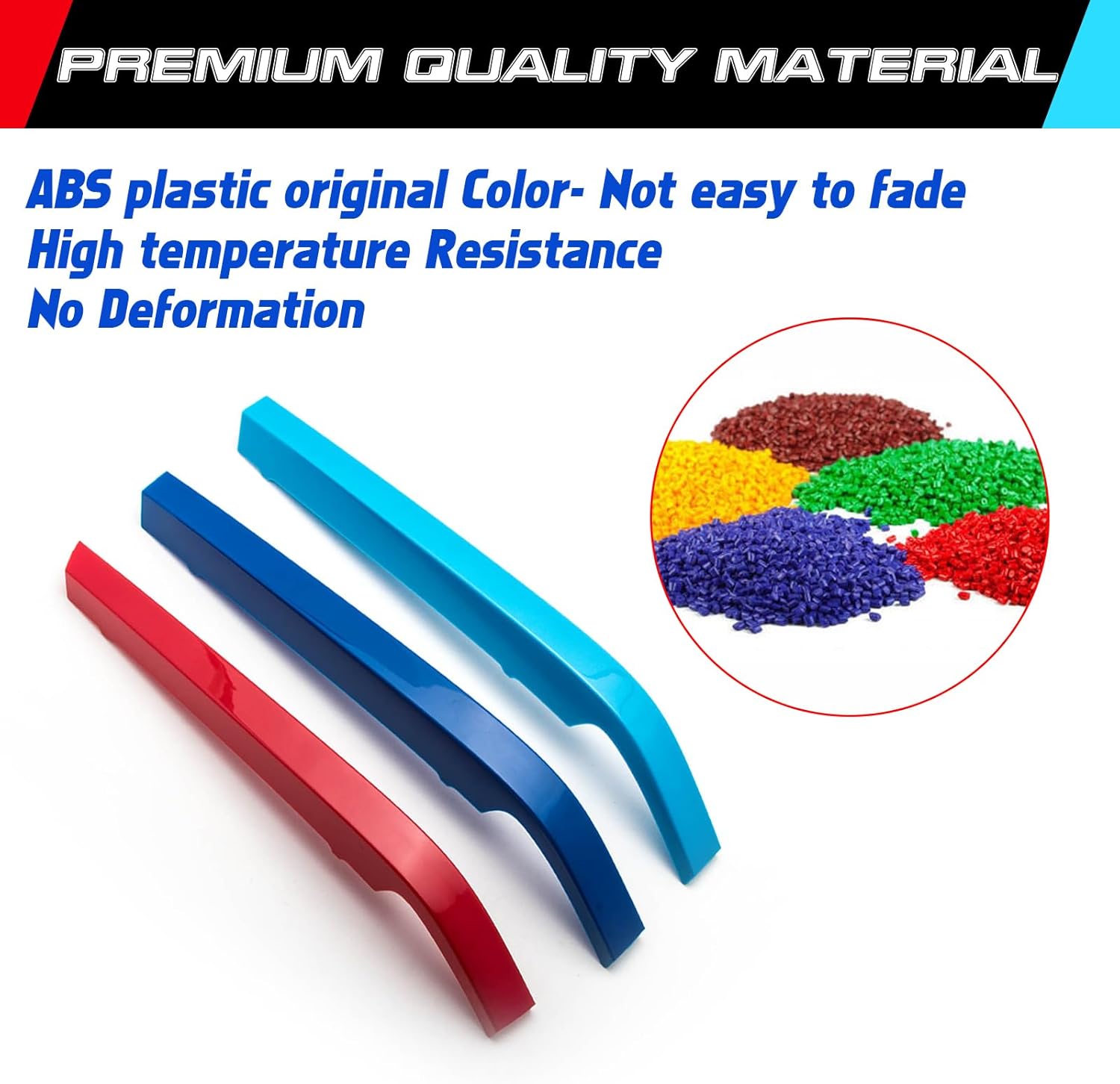 YDSSTORE M-Colored Tri Grille Insert Trim Strips for BMW G11 7 Series LCI (2020-up) | Compatible with 8-Beam Front Kidney Grilles-autoydsstore