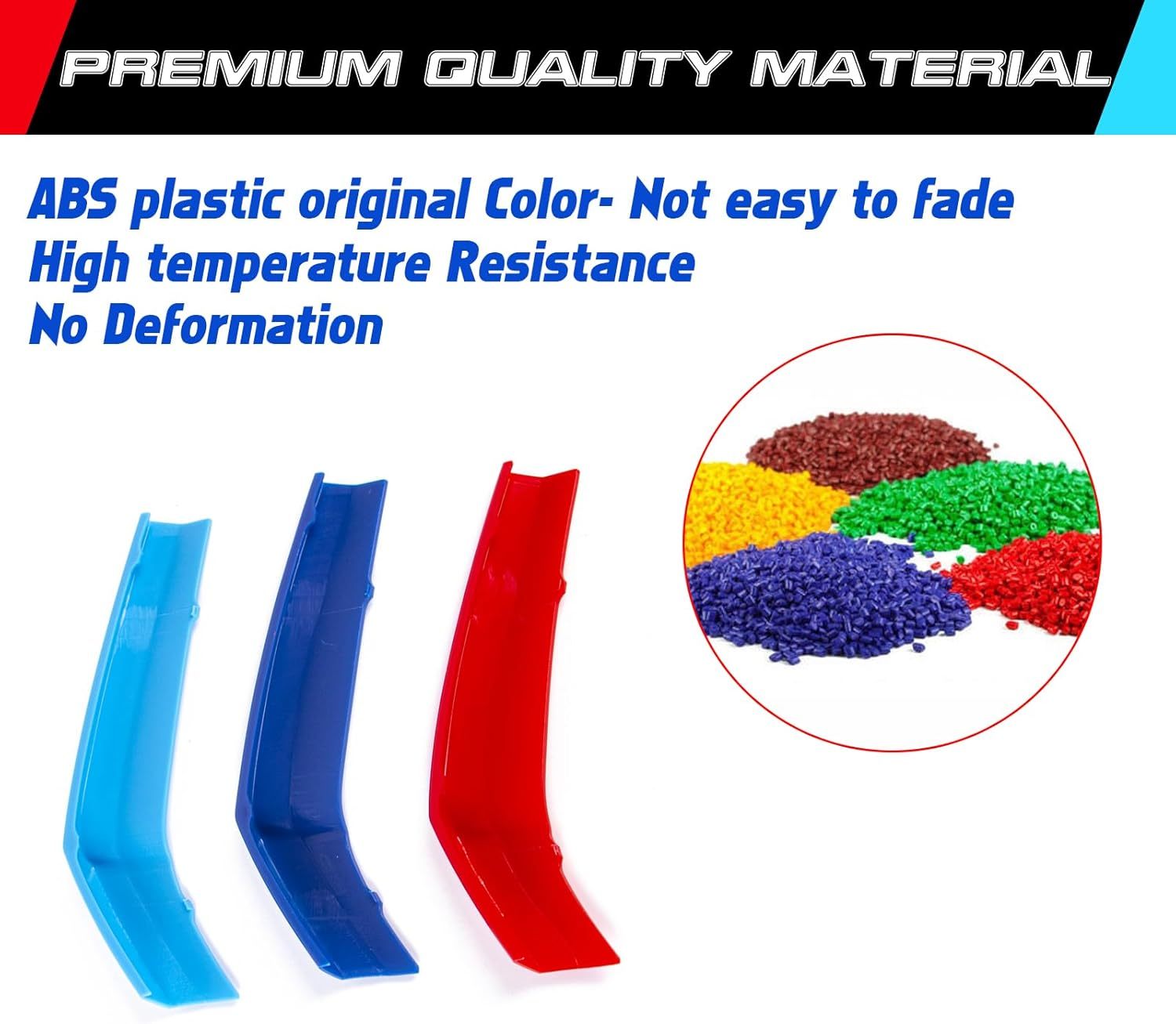 YDSSTORE M-Colored Tri Grille Insert Trim Strips for BMW 6 Series F12 F13 (2016-2018) | Compatible with 9-Beam Front Kidney Grilles for 640i 650i Coupe/Convertible/Gran Coupe-autoydsstore