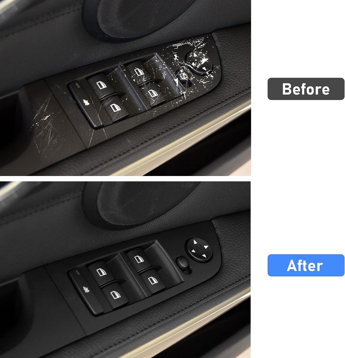 For BMW 3  E90/E91 Driver Side Pull Handle Cover and Window Switch Panel (14.76inch-Black)|YDSSTORE