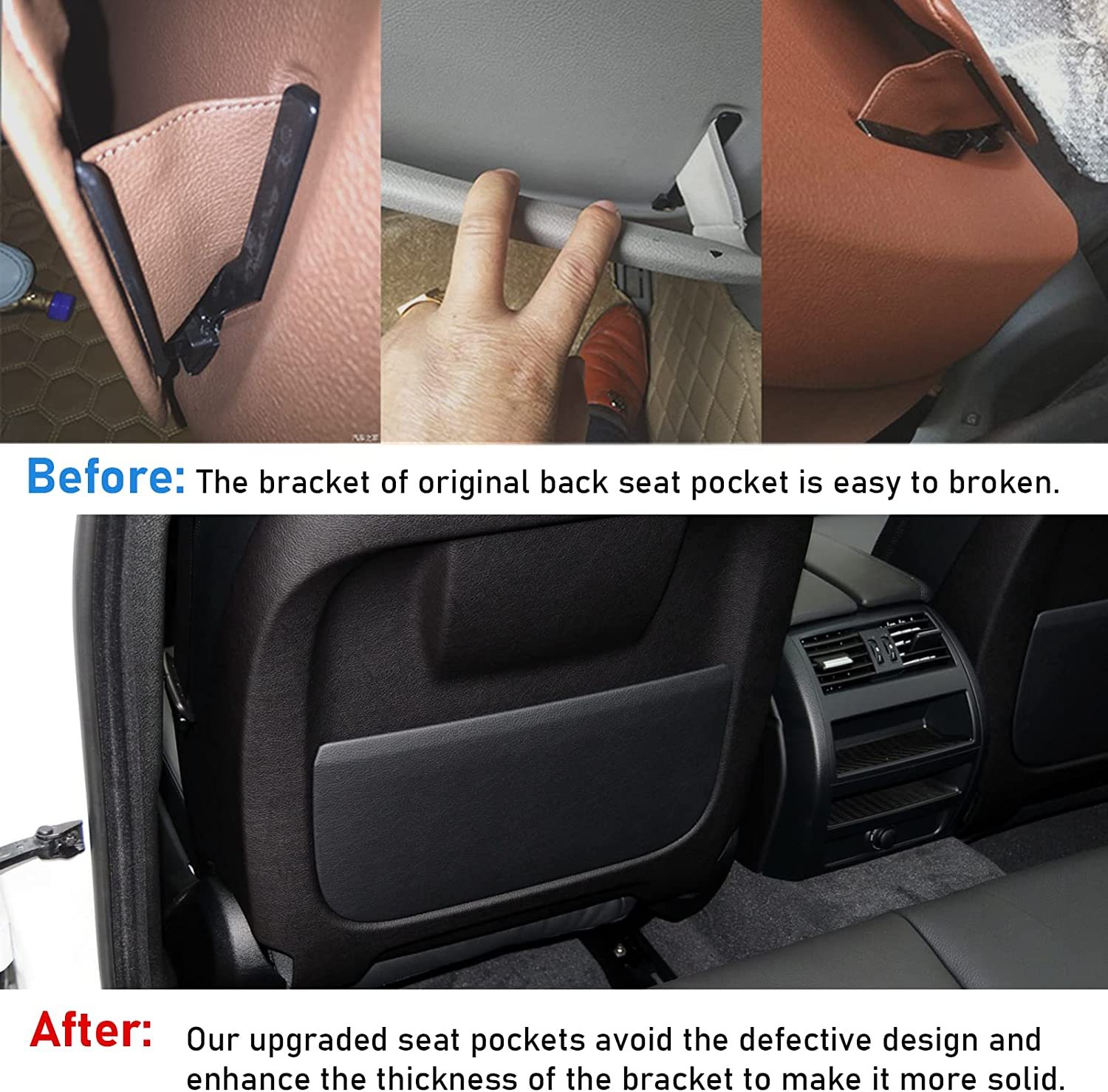 Modified For BMW 5'/7'/X5/X6 Seat Back Pocket Cover | YDSSTORE