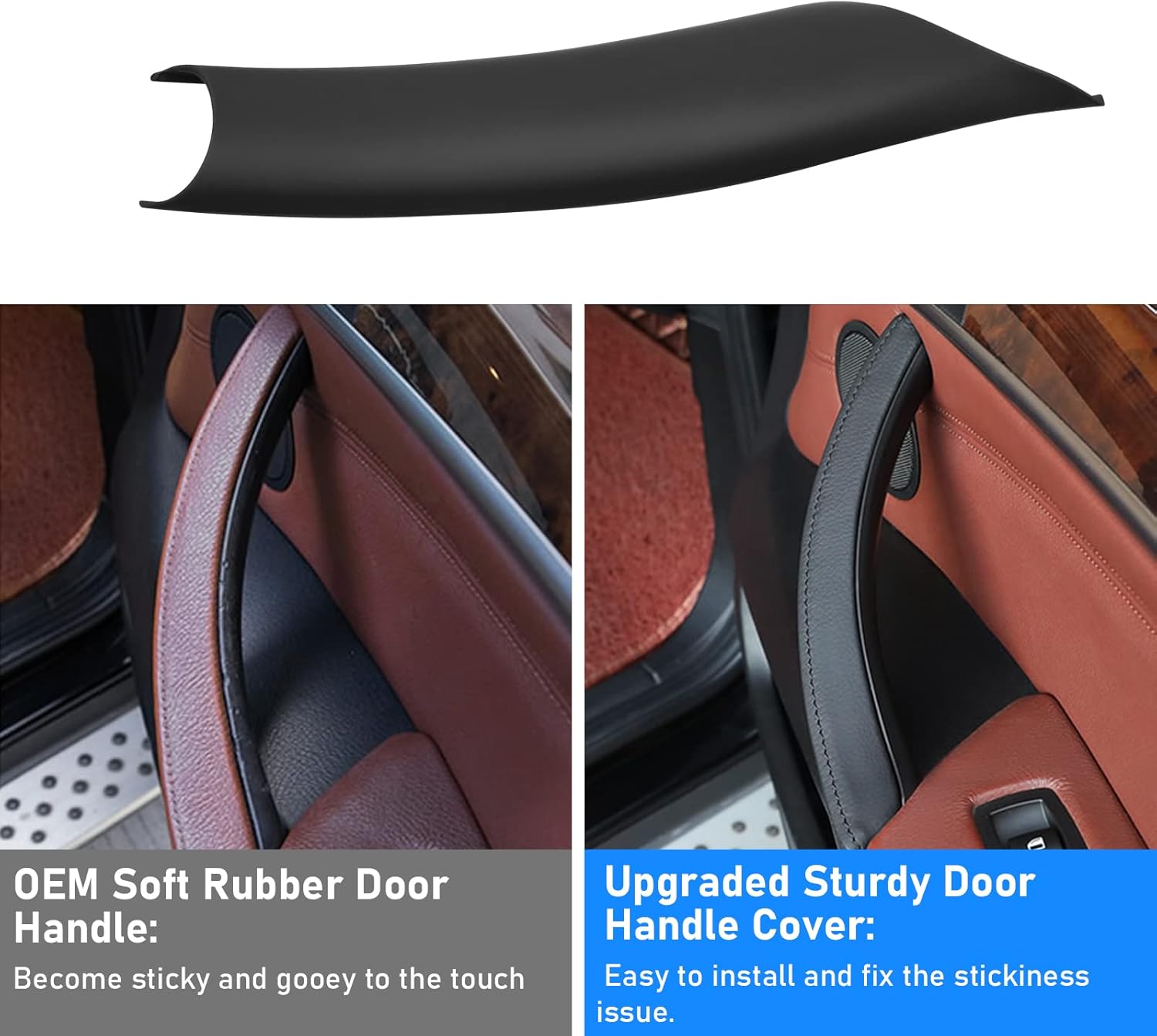 For BMW X5 E70/X6 E71 Door Handle Covers – 3PCS Set for BMW X5 E70 (2008-2013) & X6 E71/E72 (2008-2014) Left and Right Side Interior Door Pull Handle Covers-autoydsstore