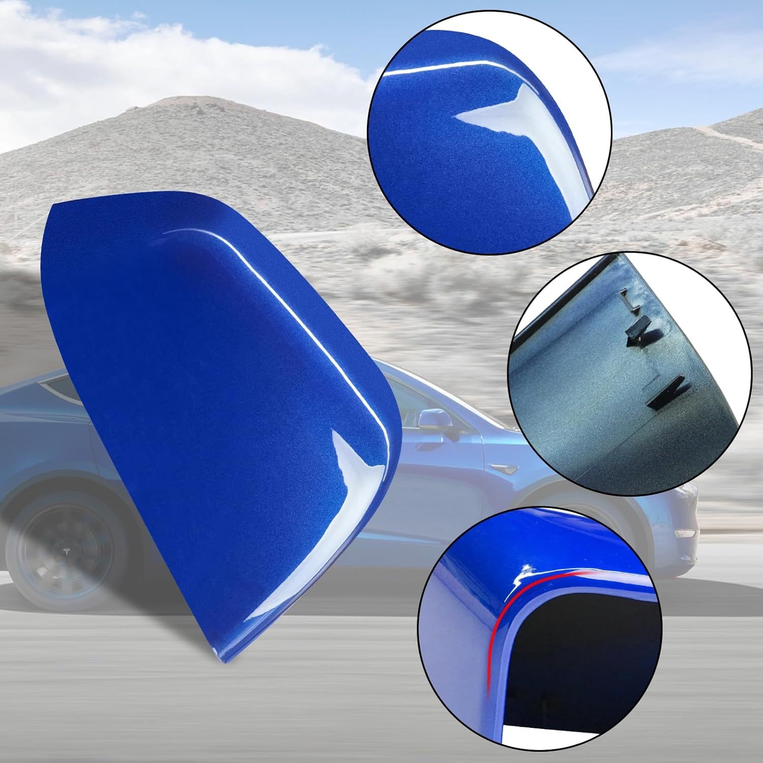 YDSSTORE Compatible with Tesla Model Y Side Mirror Cover Replacement 2020 2021 2022 2023 2024. Right Passenger Side Blue Rearview Mirror Cover. Door Mirror Cover Cap for Tesla Model Y Accessories-autoydsstore