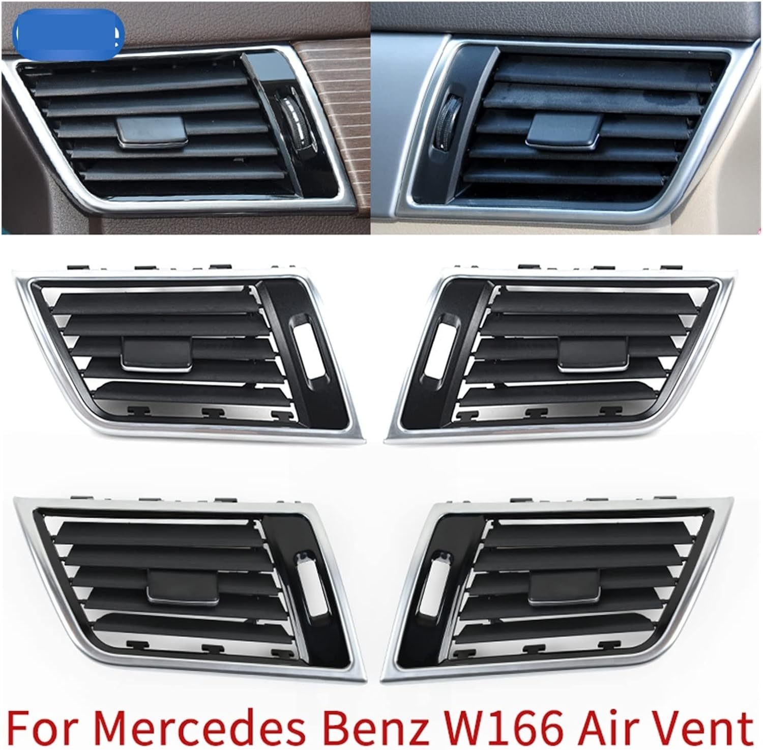 Car Front W166 Air Conditioning AC Vent Grille Outlet Compatible with Mercedes Benz GL ML GLE GLS W166 250 280 300 320 350 400 2012-2019
