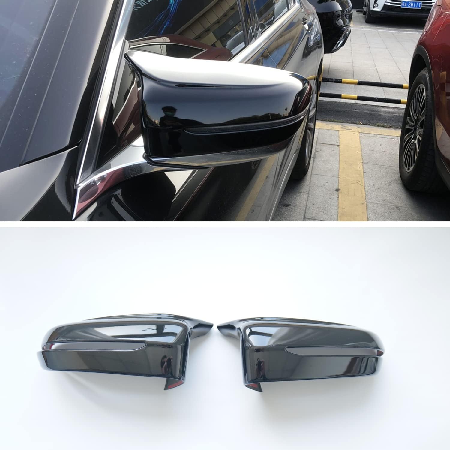 New 2pcs Demon Horn Exterior Door Mirror Cover Cap Trim fit for BMW 3 4 5 6 7 8 Series 320i 330i 330e 530i 530e 540i 2019 2020 2021 2022 2023|YDSSTORE