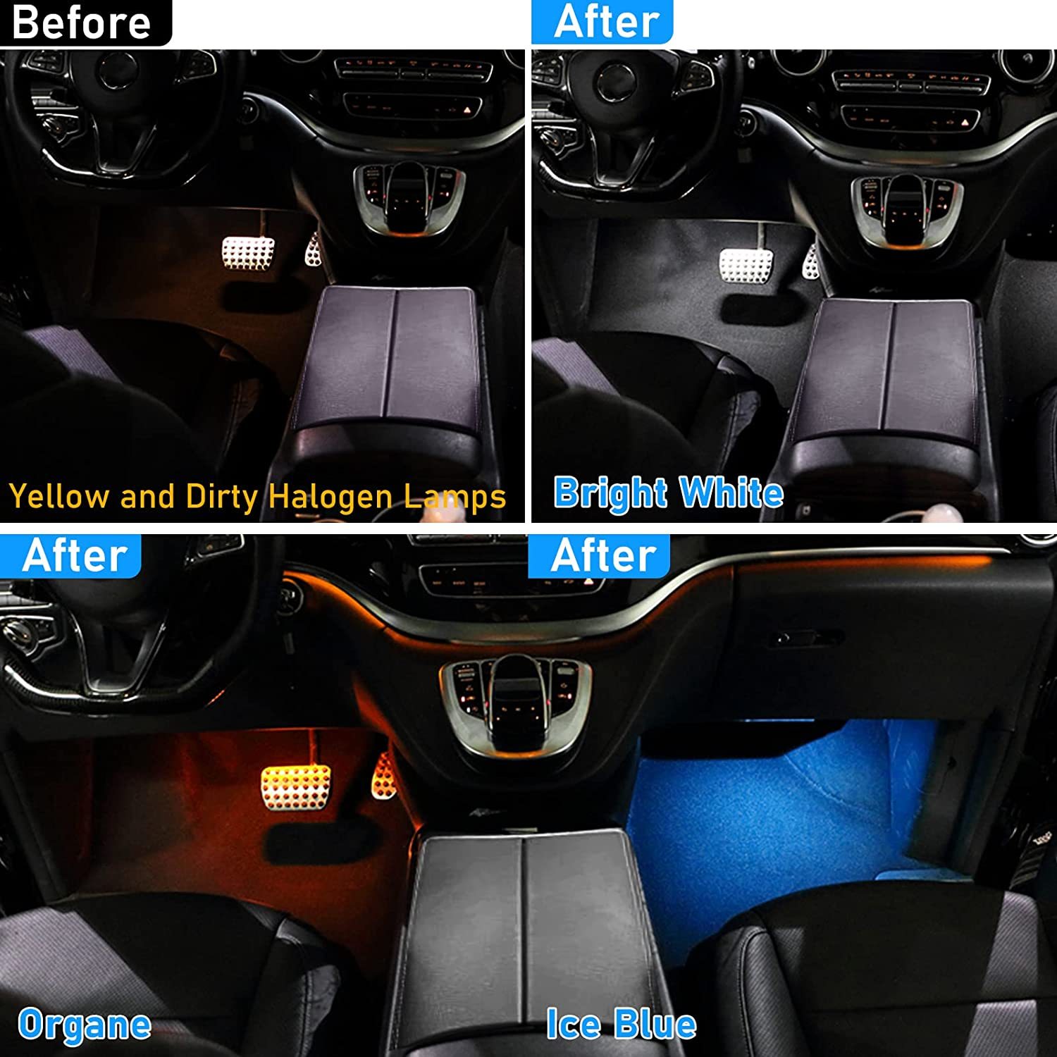 Upgraded For Mercedes Benz Ambient Footwell lighting