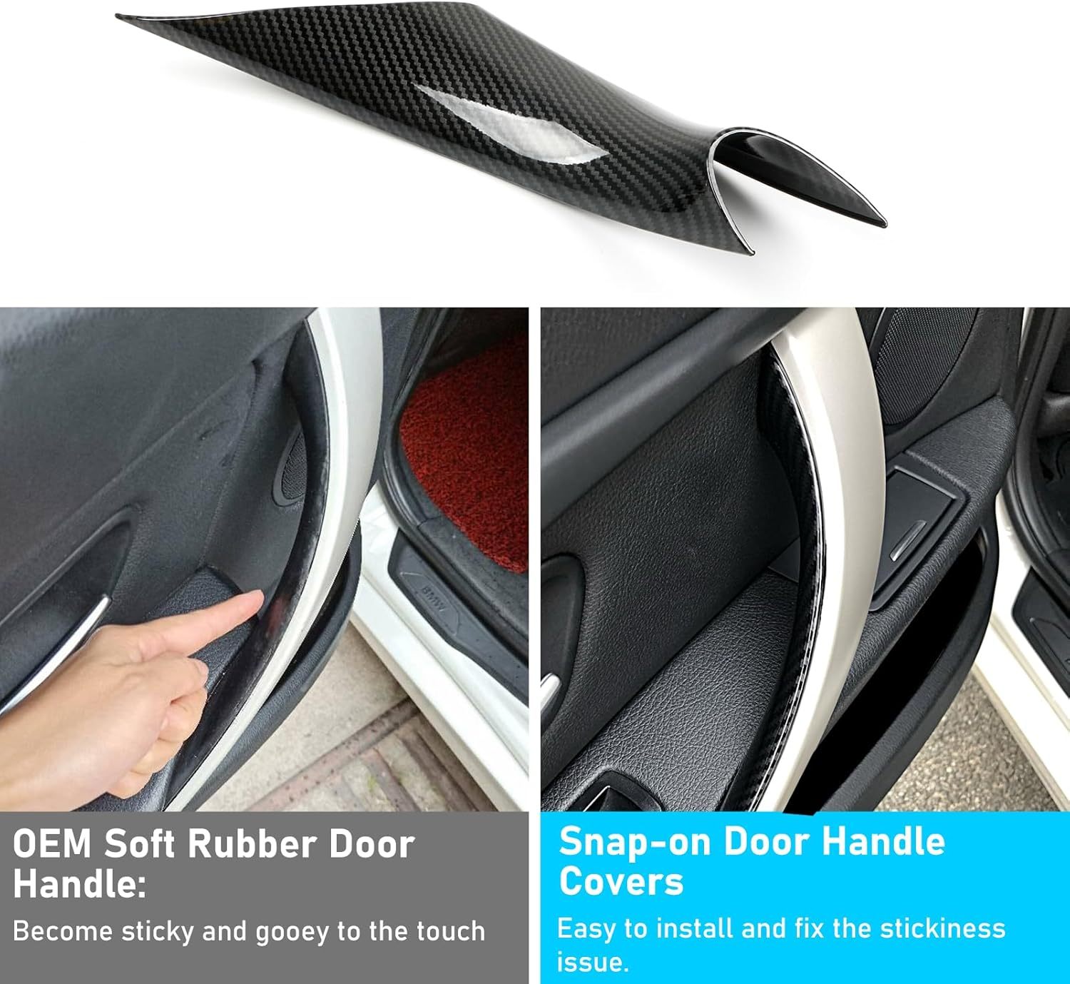 BMW Carbon Fiber Pattern Door Handle Covers.4PCS|YDSSTORE-autoydsstore