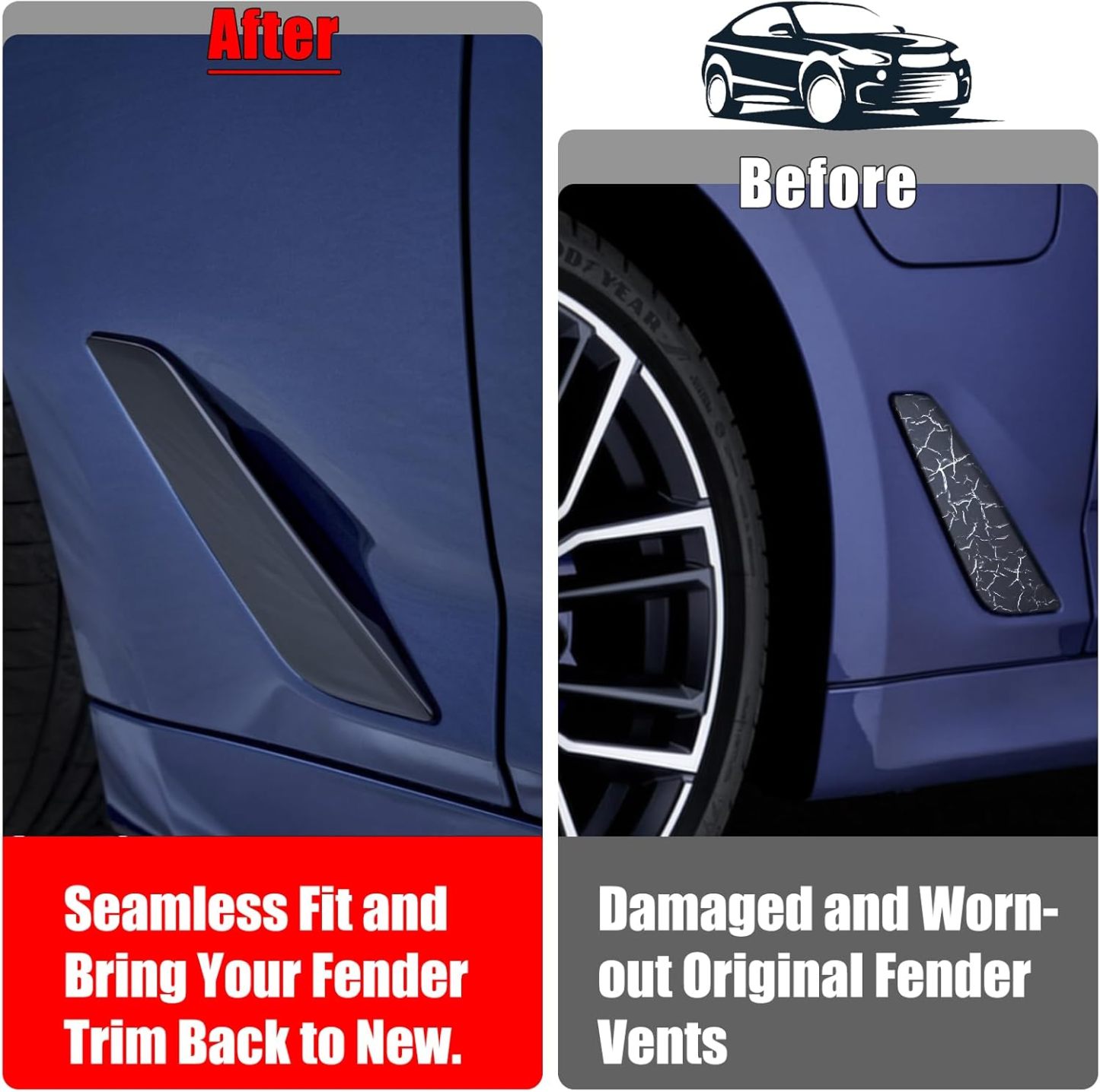 For BMW 5 Series G30/G31 Fender Vent Replacement (2017-2023) - Glossy Black | YDSSTORE