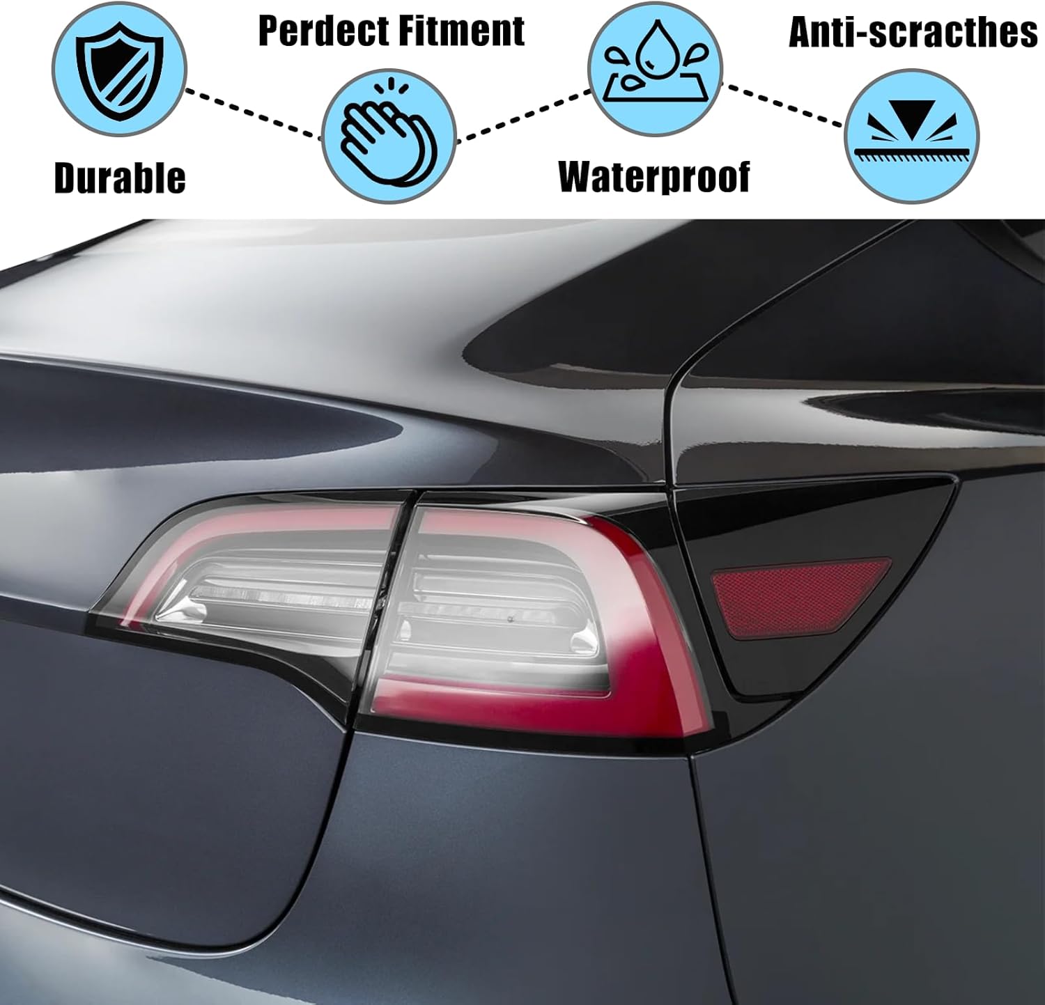 YDSSTORE Compatible with Tesla Charging Port Cover for Model 3 2017-2024 Model Y 2020-2024. Rear Right Side Taillight Charge Door Cover Reflector for Tesla. Charging Port Cover Replacement 1100781-99-D-autoydsstore