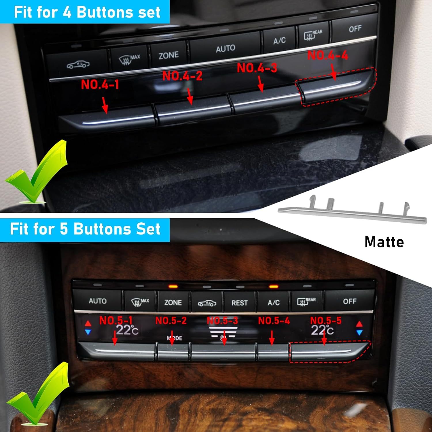 For Mercedes Benz AC Button Trim E Class W212 (Matte) | YDSSTORE