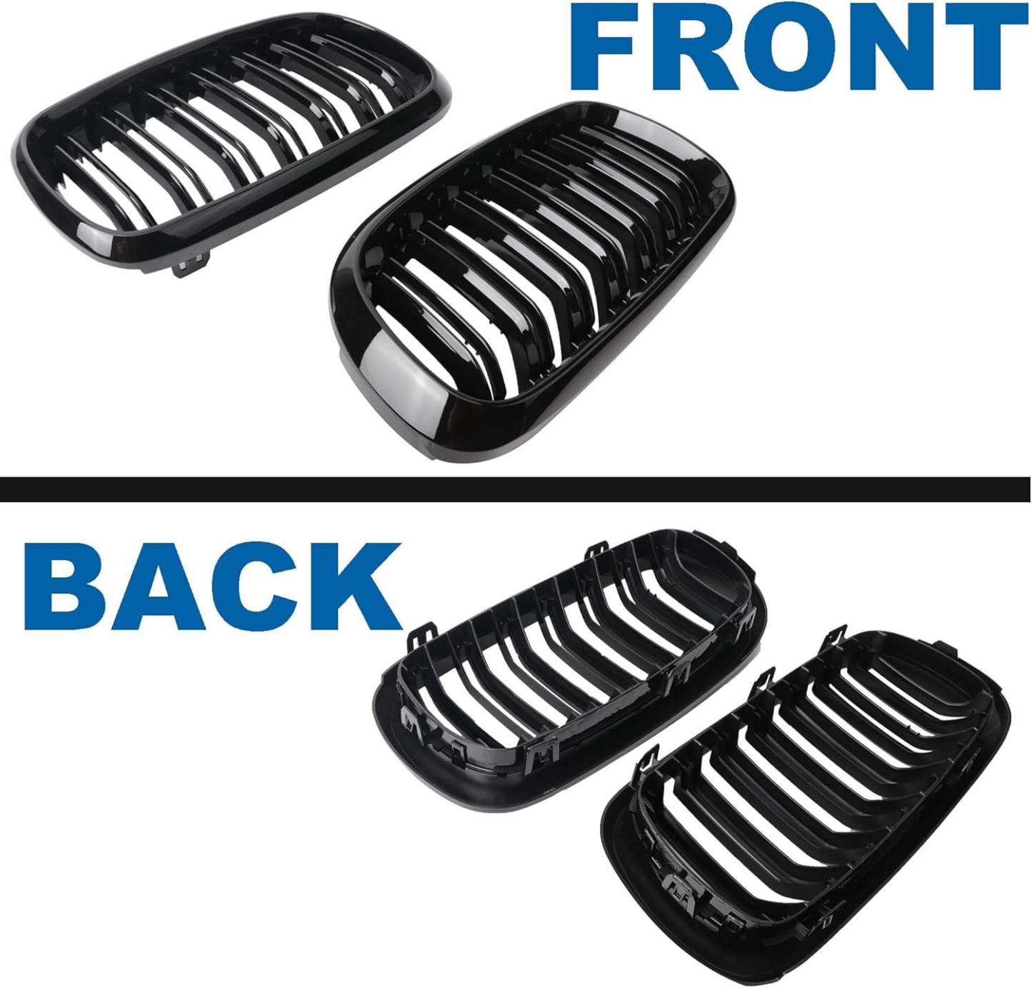 YDSSTORE X5 F15 Grille .Gloss Black Kidney Grille Fit 2014-2018 X5 F15 X6 F16 X5M F85 X6M F86 Dual Slat Double Line-autoydsstore