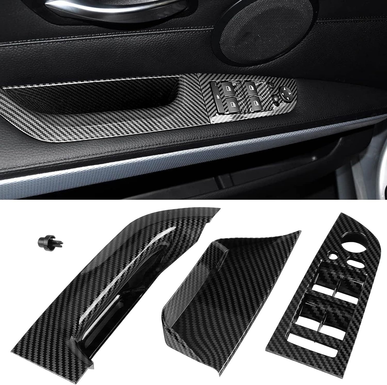 For BMW E90/E91 Driver Side Door Handle Cover - Carbon Fiber Pattern | 2004-2007 | YDSSTORE