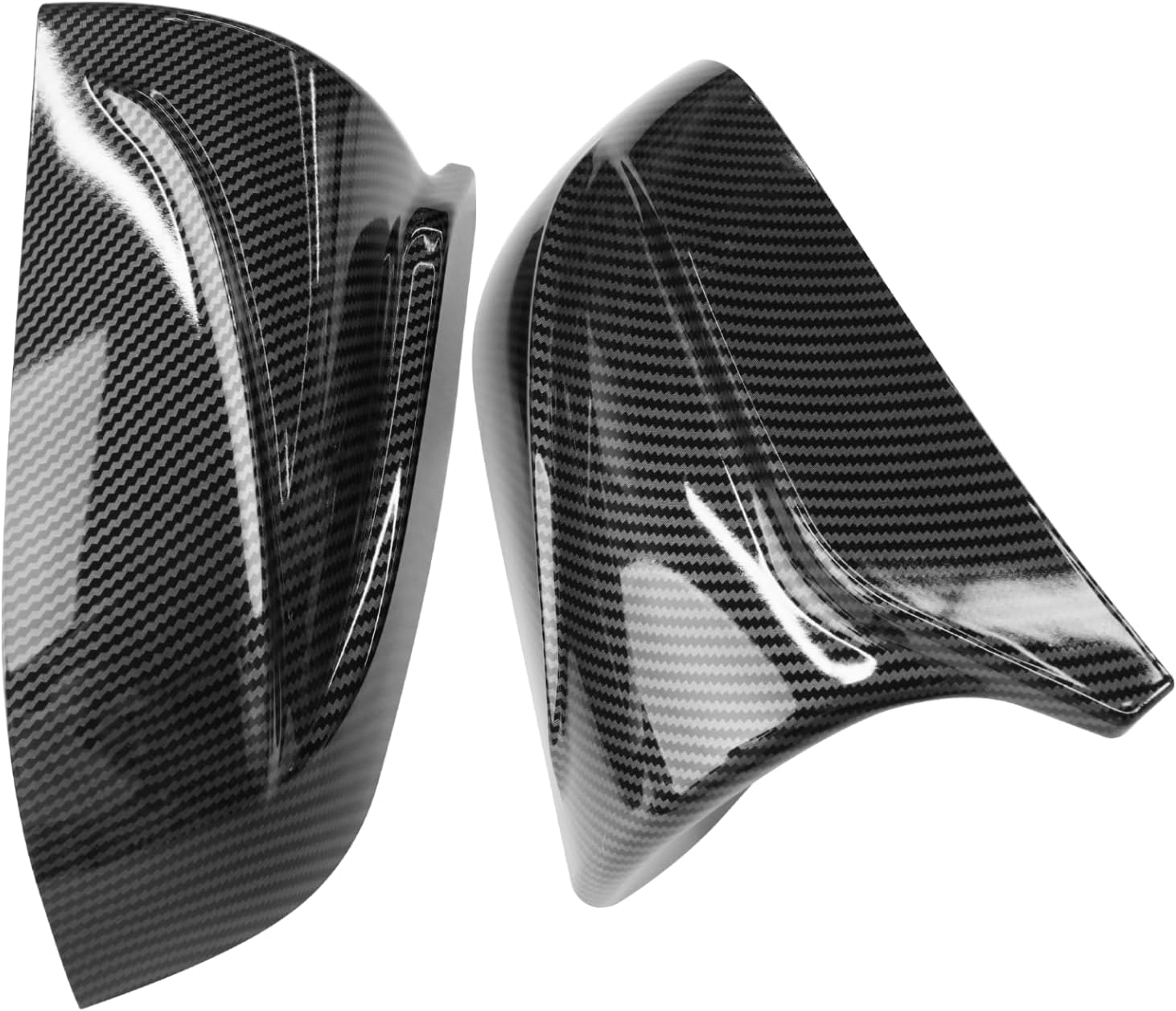 YDSSTORE Compatible with Tesla Model 3 Side Mirror Cover 2017-2024. Horns M Style Carbon Fiber Pattern Rear View Mirror Cover.Clip-on Left Driver and Right Side Mirror Caps for Tesla Model 3 Accessories-autoydsstore