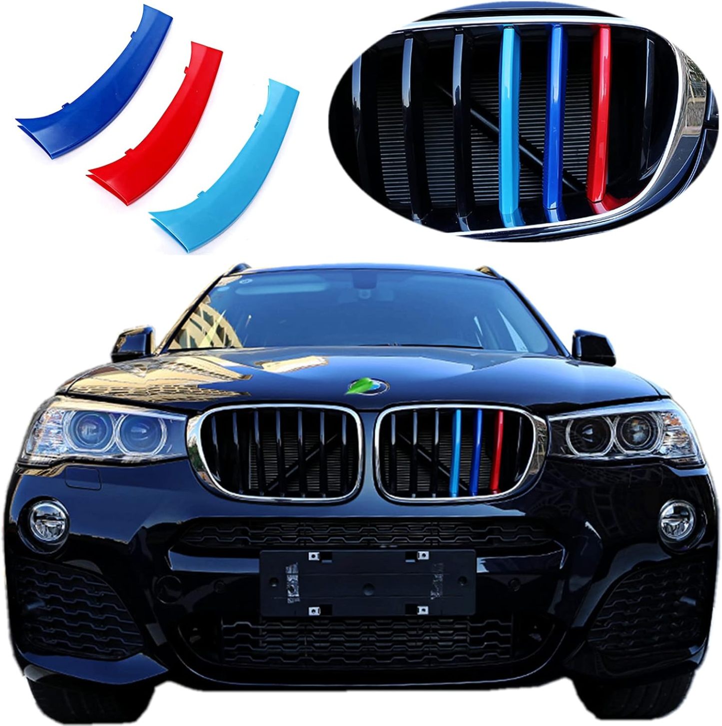 YDSSTORE M-Colored Grille Insert Trim for BMW F25 X3 (2011-2017) & F26 X4 (2014-2017) | Compatible with 7-Beam Standard Kidney Grille-autoydsstore
