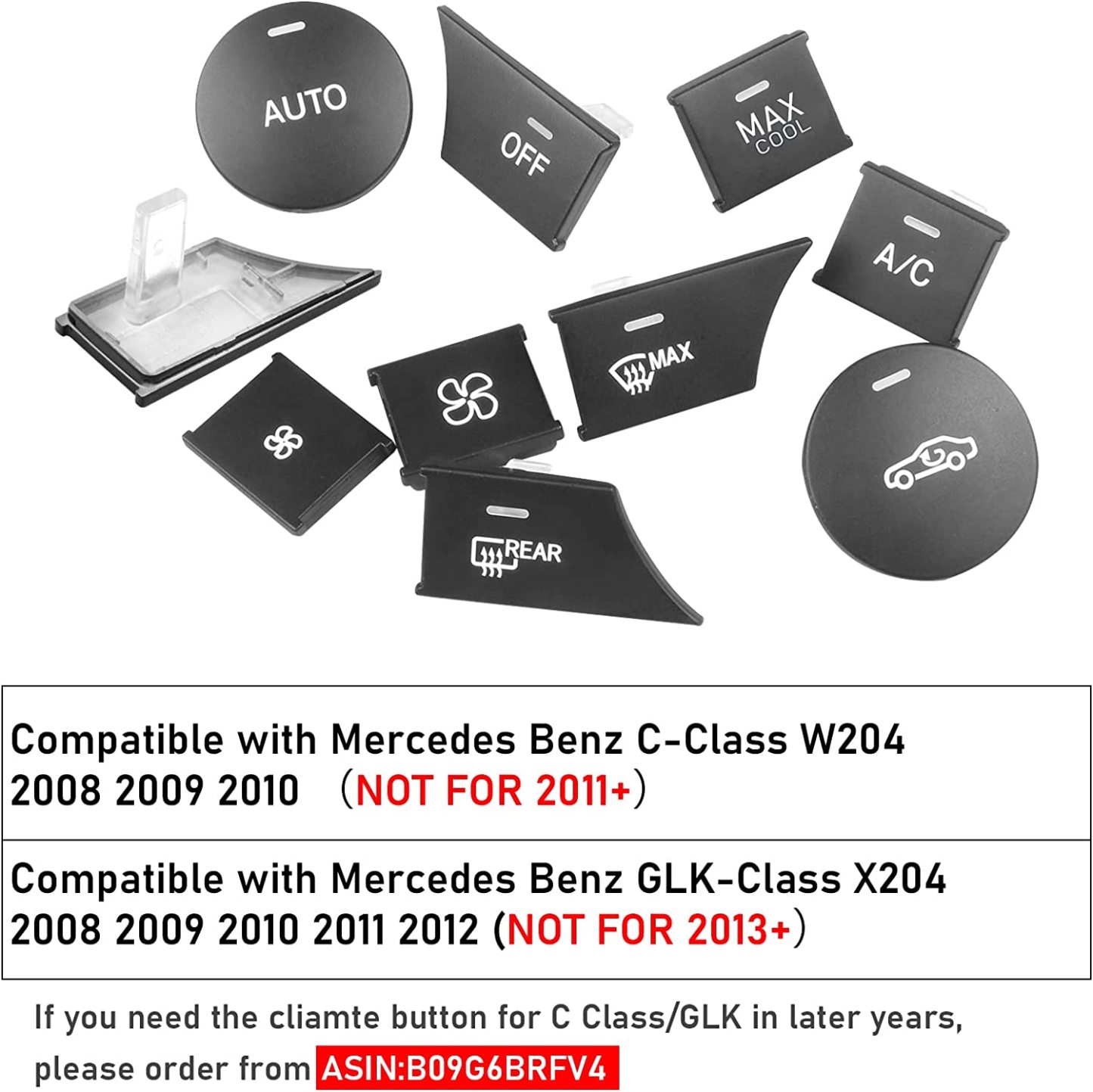 10PCS Upgraded for Mercedes Benz A/C Climate Control Button Covers | YDSSTORE