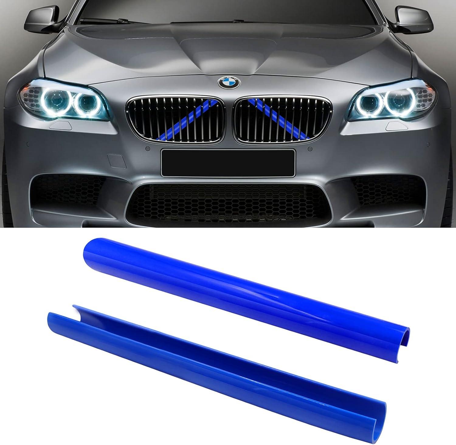 Compatible with BMW Grill Inserts & V Brace Wrap Covers | Blue Grill Stripes for 2. 5. 6. 7. X1. X2 Series (F10. F11. F45. F12. F13. F01. F02. F48)-autoydsstore