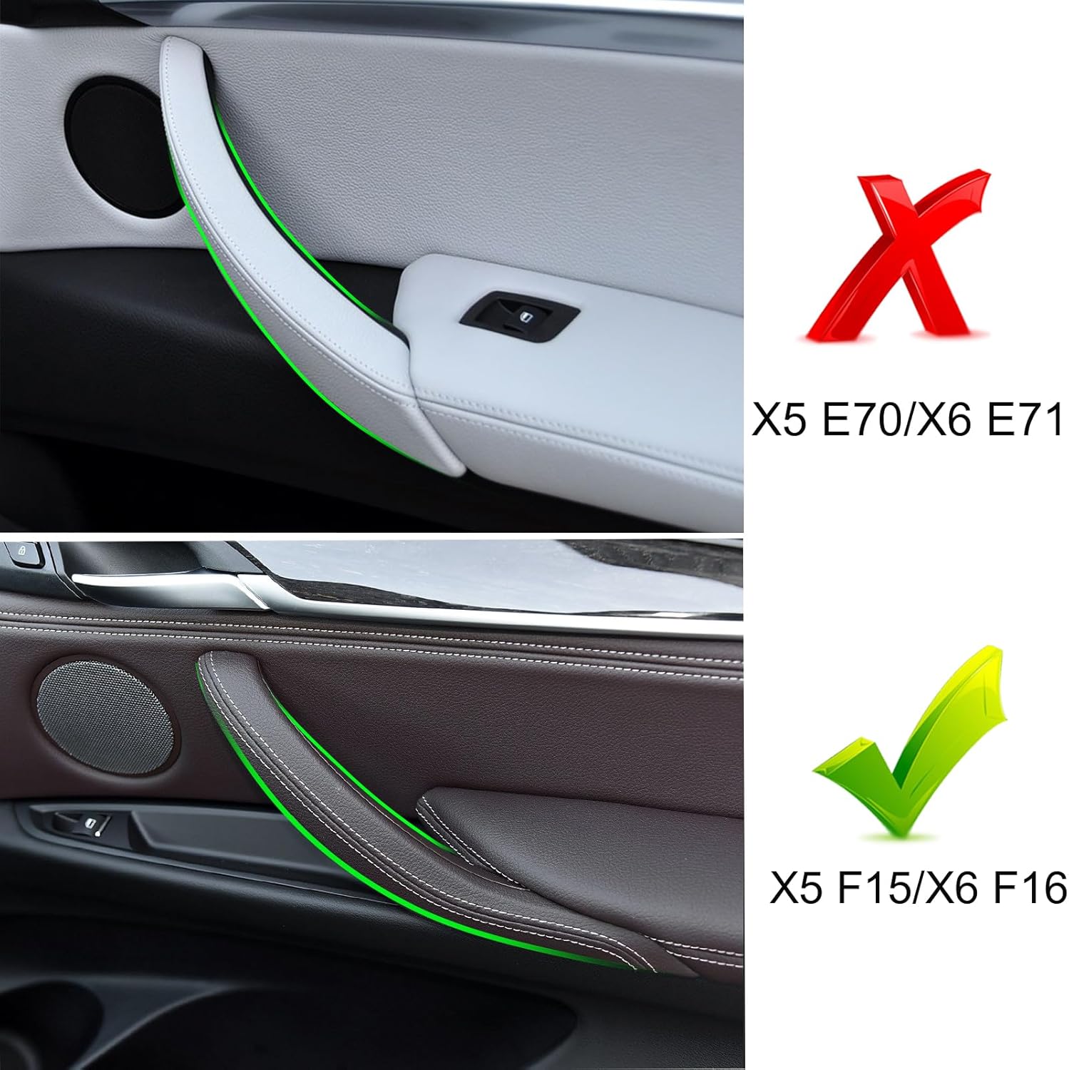 For BMW X5 F15/X6 F16 Door Handle Covers – 3PCS Set for BMW X5 F15 (2014-2018) & X6 F16 (2015-2018) Left and Right Side Interior Door Pull Handle Covers-autoydsstore