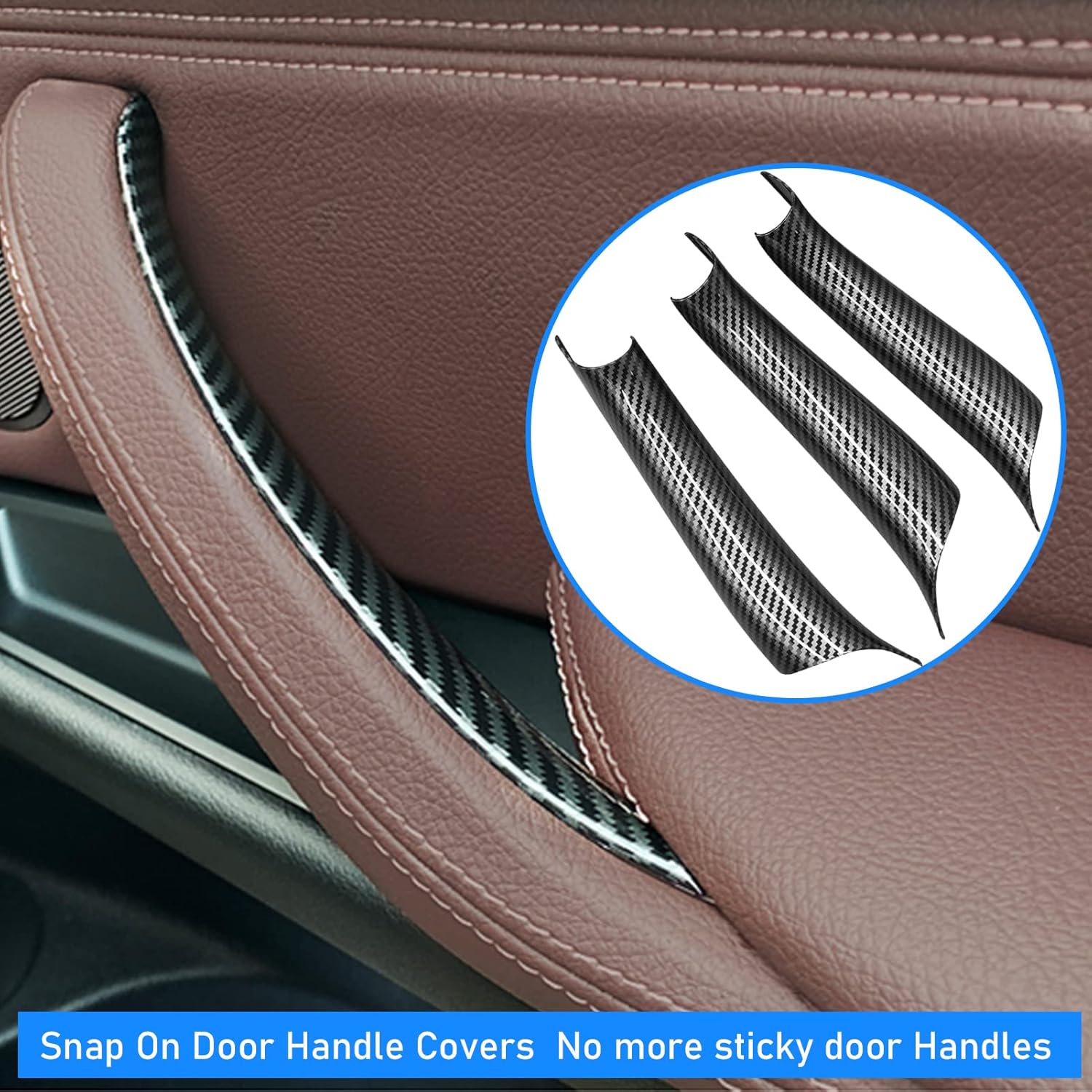 For BMW X5 F15/X6 F16 Door Handle Covers – 3PCS Set for BMW X5 F15 (2014-2018) & X6 F16 (2015-2018) Left and Right Side Interior Door Pull Handle Covers-autoydsstore