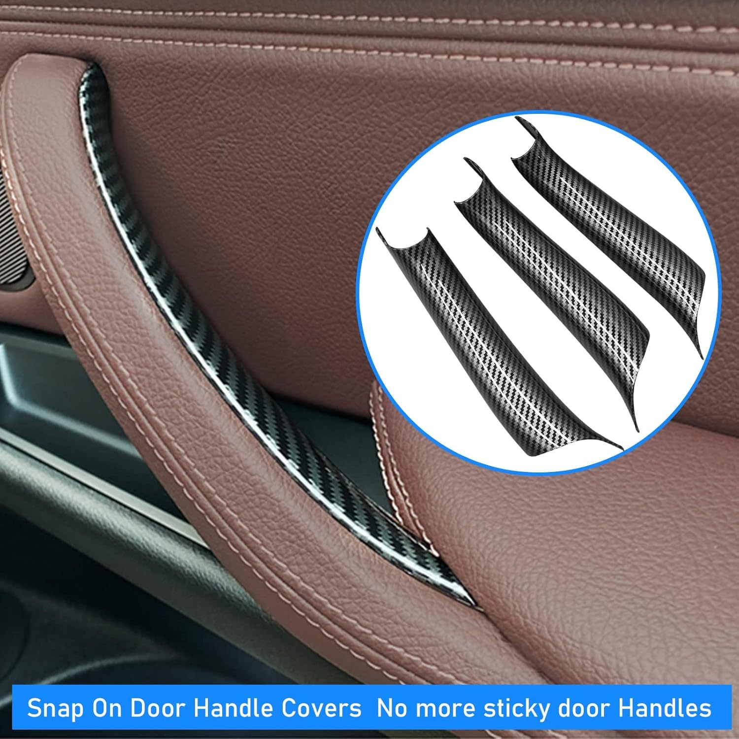 For BMW X5 F15/X6 F16 Door Handle Covers – 3PCS Set for BMW X5 F15 (2014-2018) & X6 F16 (2015-2018) Left and Right Side Interior Door Pull Handle Covers-autoydsstore