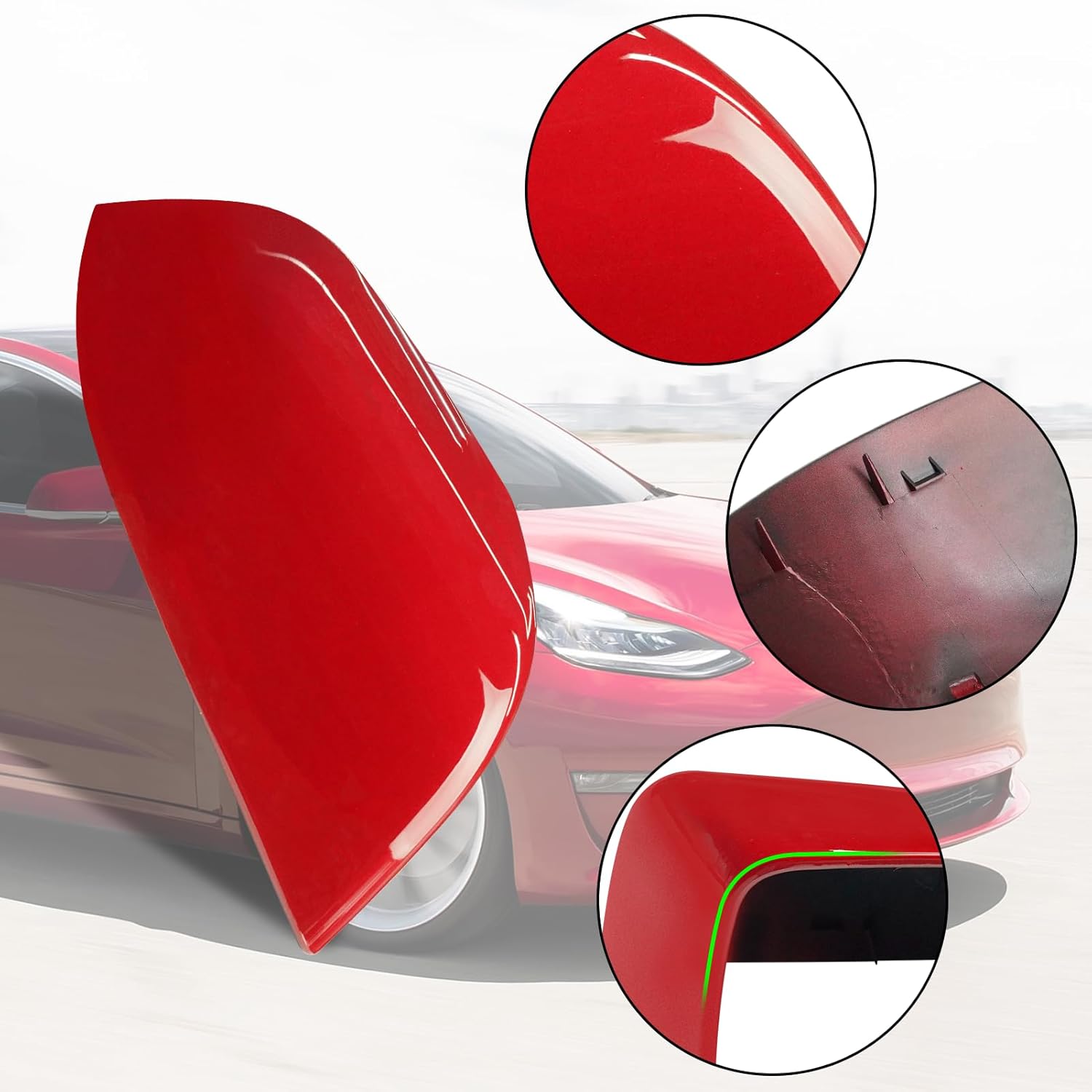 YDSSTORE Compatible with Tesla Model 3 Side Mirror Cover Replacement 2017 2018 2019 2020 2021 2022 2023 2024. Passenger Side Rear View Mirror Cover. Door Mirror Cover Caps for Model 3 Accessories(Red)-autoydsstore