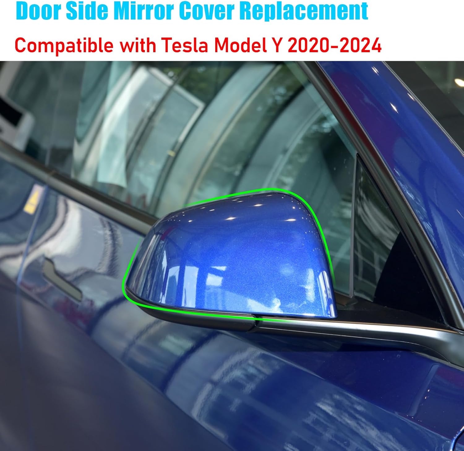 YDSSTORE Compatible with Tesla Model Y Side Mirror Cover Replacement 2020 2021 2022 2023 2024. Right Passenger Side Blue Rearview Mirror Cover. Door Mirror Cover Cap for Tesla Model Y Accessories-autoydsstore