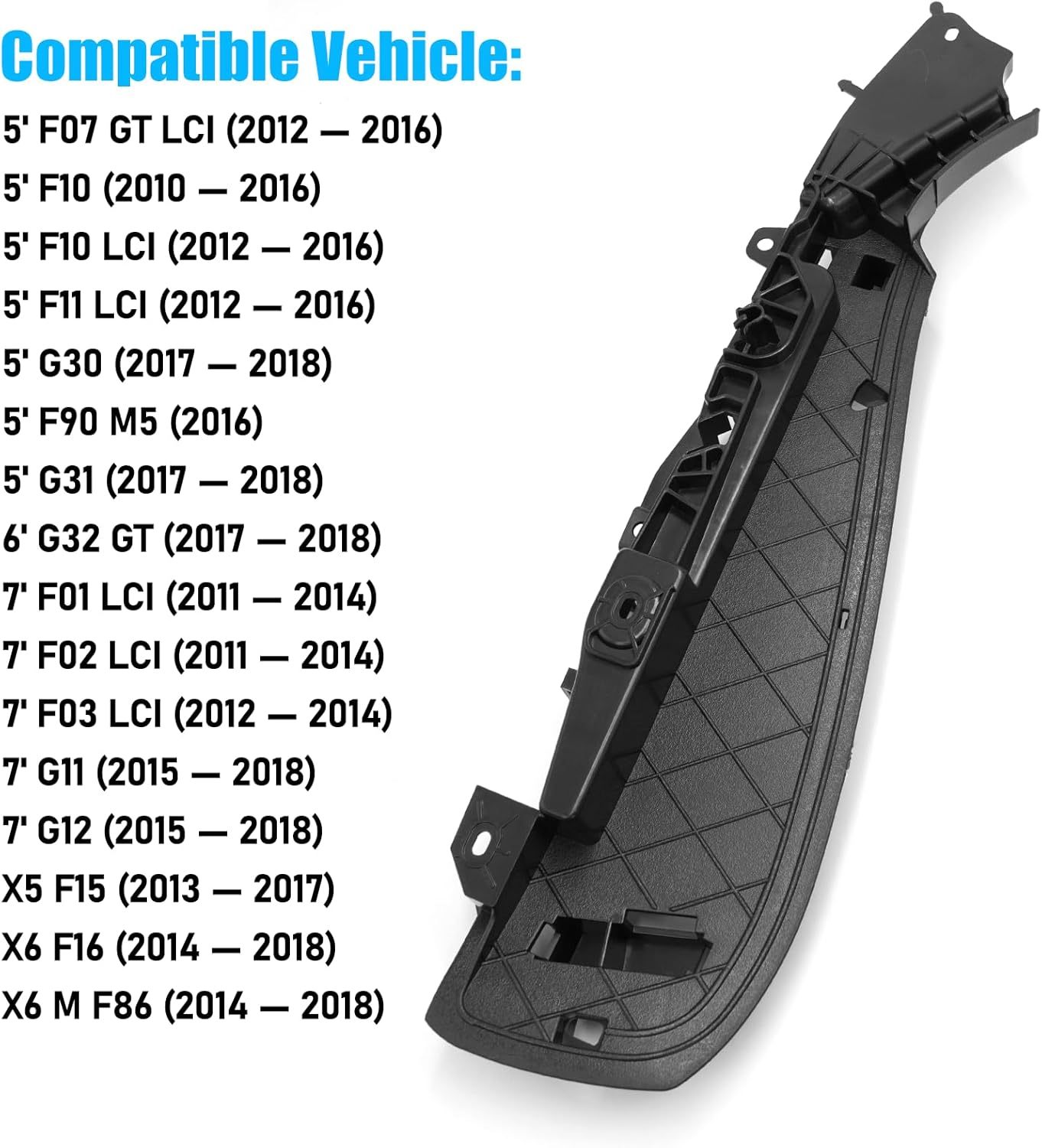 For BMW Front Seat Track Rail Cover 5' F07 F10 F11 G30 G31/6' G32/7' F01 F02 F03 G11 G12/X5 F15/X6 F16 F86. 52107317459 (Left)|YDSSTORE-autoydsstore