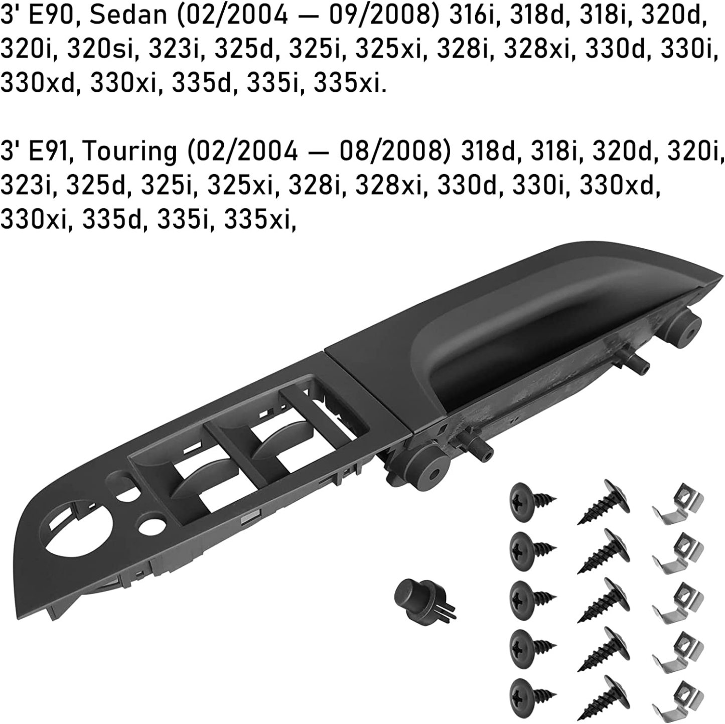 Upgraded For BMW 3 Series E90/E91 Window Switch Covers | Black | YDSSTORE