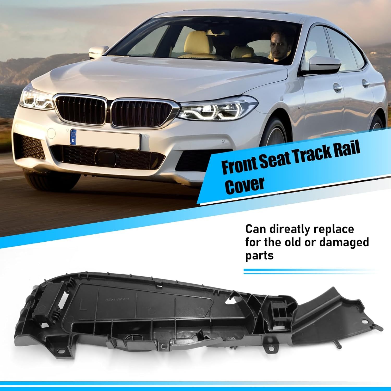 For BMW Front Seat Track Rail Cover 5' F07 F10 F11 G30 G31/6' G32/7' F01 F02 F03 G11 G12/X5 F15/X6 F16 F86. 52107317459 (Left)|YDSSTORE-autoydsstore