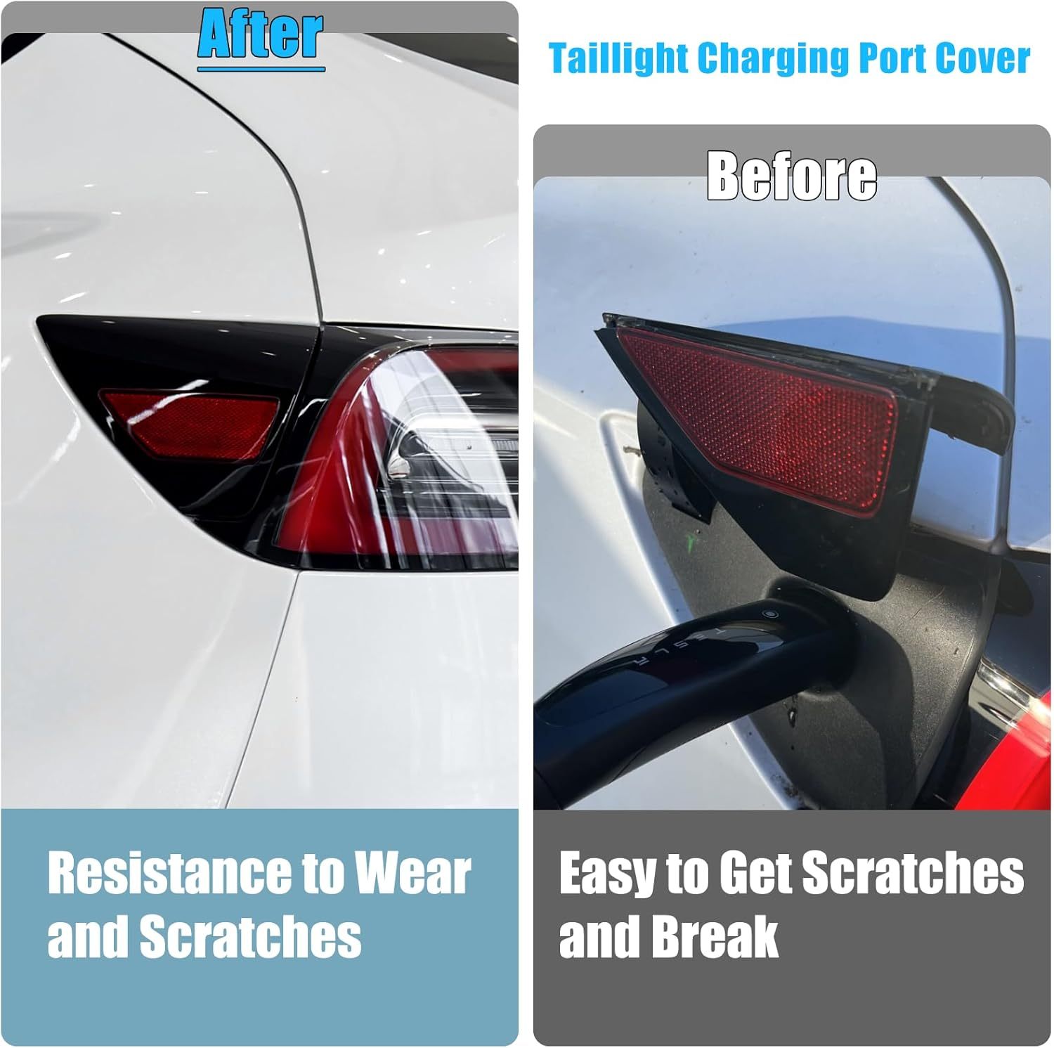 YDSSTORE Compatible with Tesla Charging Port Cover for Model 3 2017-2024 Model Y 2020-2024. Rear Left Side Taillight Charge Door Cover Reflector for Tesla. Charging Port Cover Replacement 1084854-99-J-autoydsstore