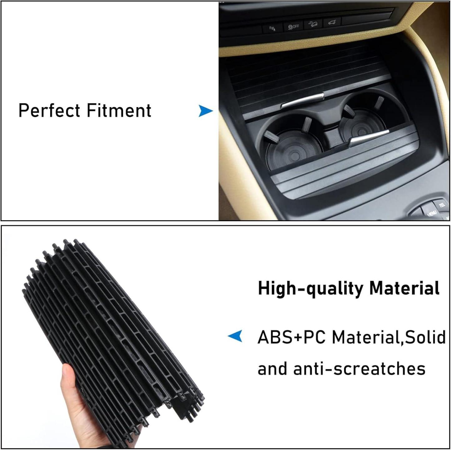 YDSSTORE  Compatible with BMW Cup Holder Sliding Cover. X5/X6 Console Roller Blind Cover. Center Console Sliding Shutters for BMW X5 E70 (2006-2013) / X6 E71 E72 (2007-2014)-autoydsstore