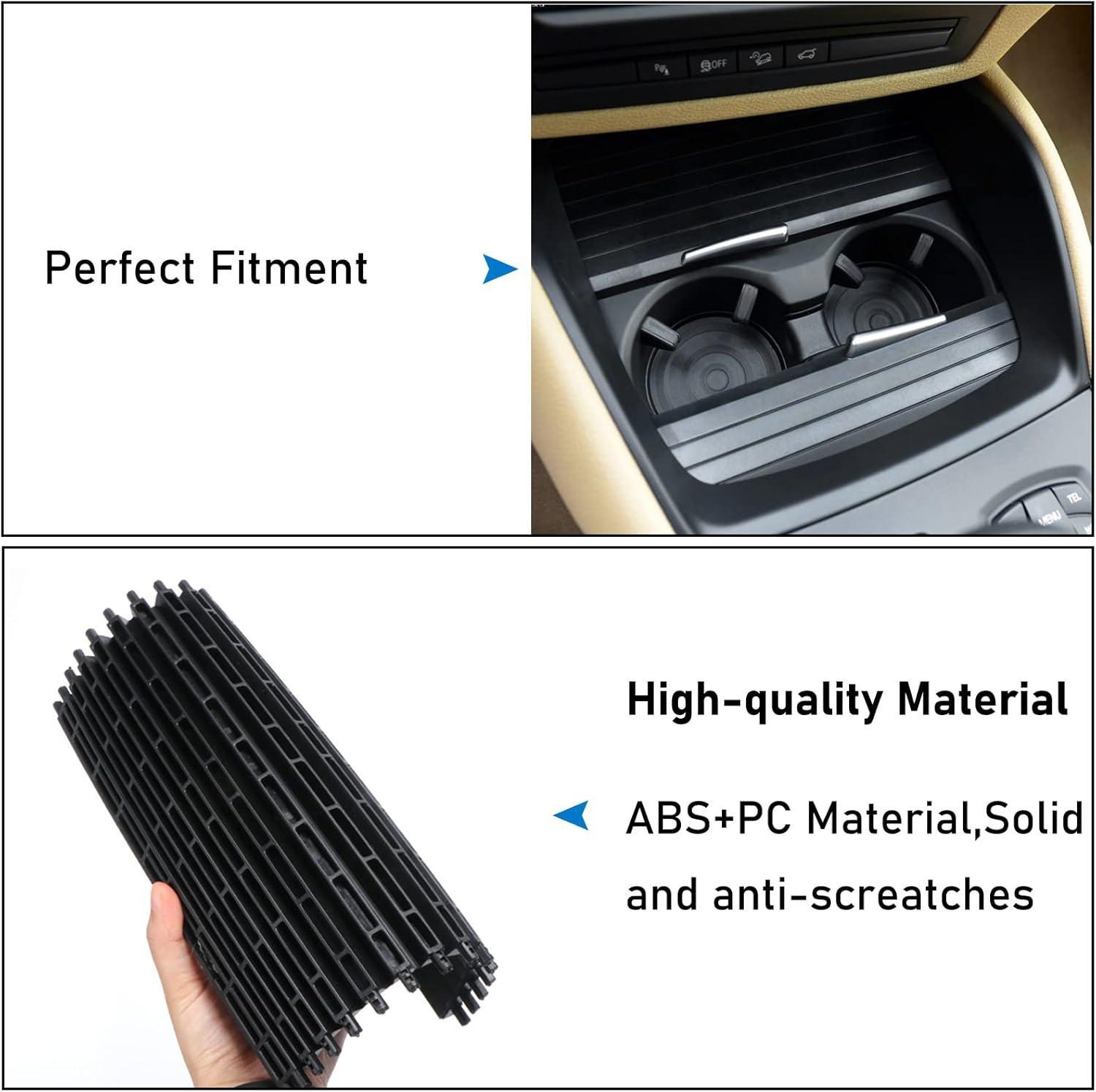 YDSSTORE  Compatible with BMW Cup Holder Sliding Cover. X5/X6 Console Roller Blind Cover. Center Console Sliding Shutters for BMW X5 E70 (2006-2013) / X6 E71 E72 (2007-2014)-autoydsstore