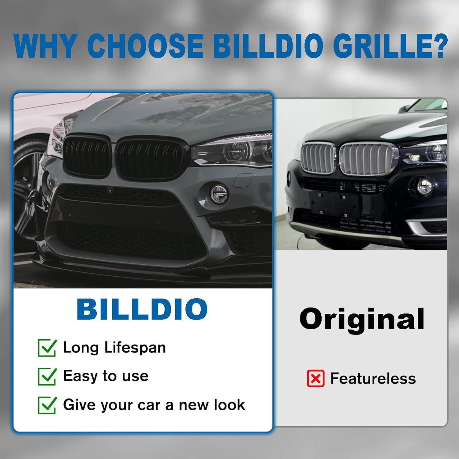 YDSSTORE X5 F15 Grille .Gloss Black Kidney Grille Fit 2014-2018 X5 F15 X6 F16 X5M F85 X6M F86 Dual Slat Double Line-autoydsstore