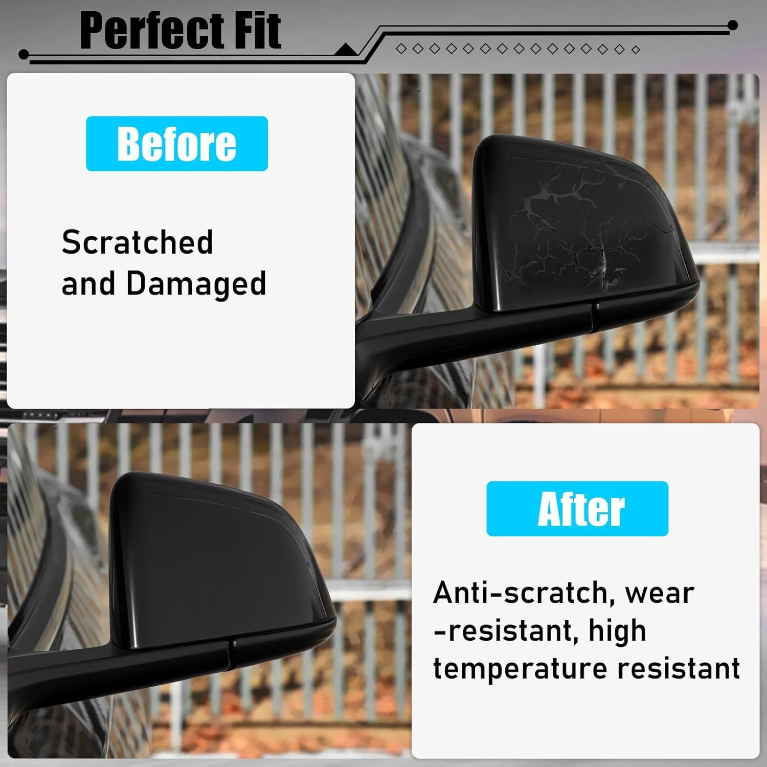 Tesla Model Y Mirror Covers (2020-2024)Black.Driver & Passenger Side|YDSSTORE