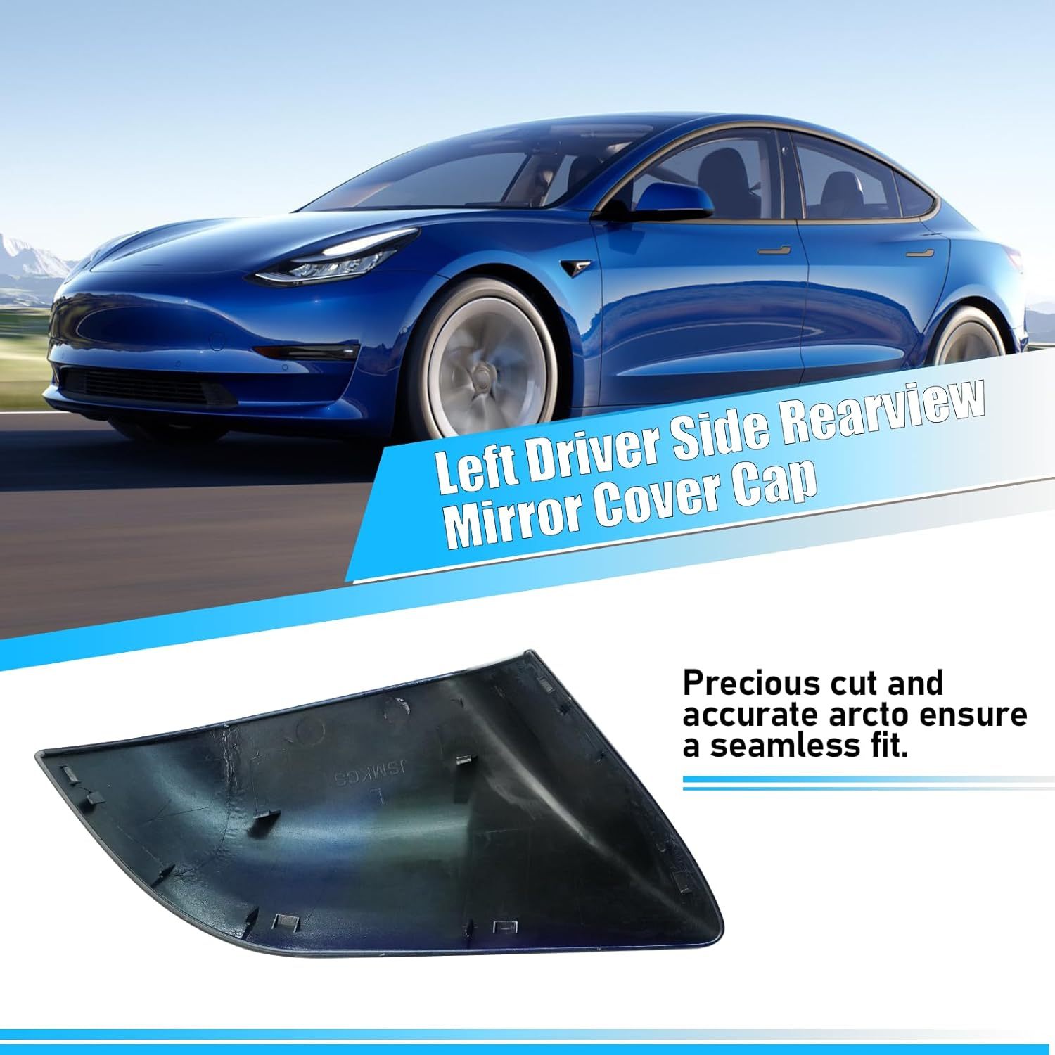 YDSSTORE Compatible with Tesla Model 3 Side Mirror Cover Replacement 2017 2018 2019 2020 2021 2022 2023 2024. Driver Side Rear View Mirror Cover. Door Mirror Cover Caps for Model 3 Accessories(Blue)-autoydsstore