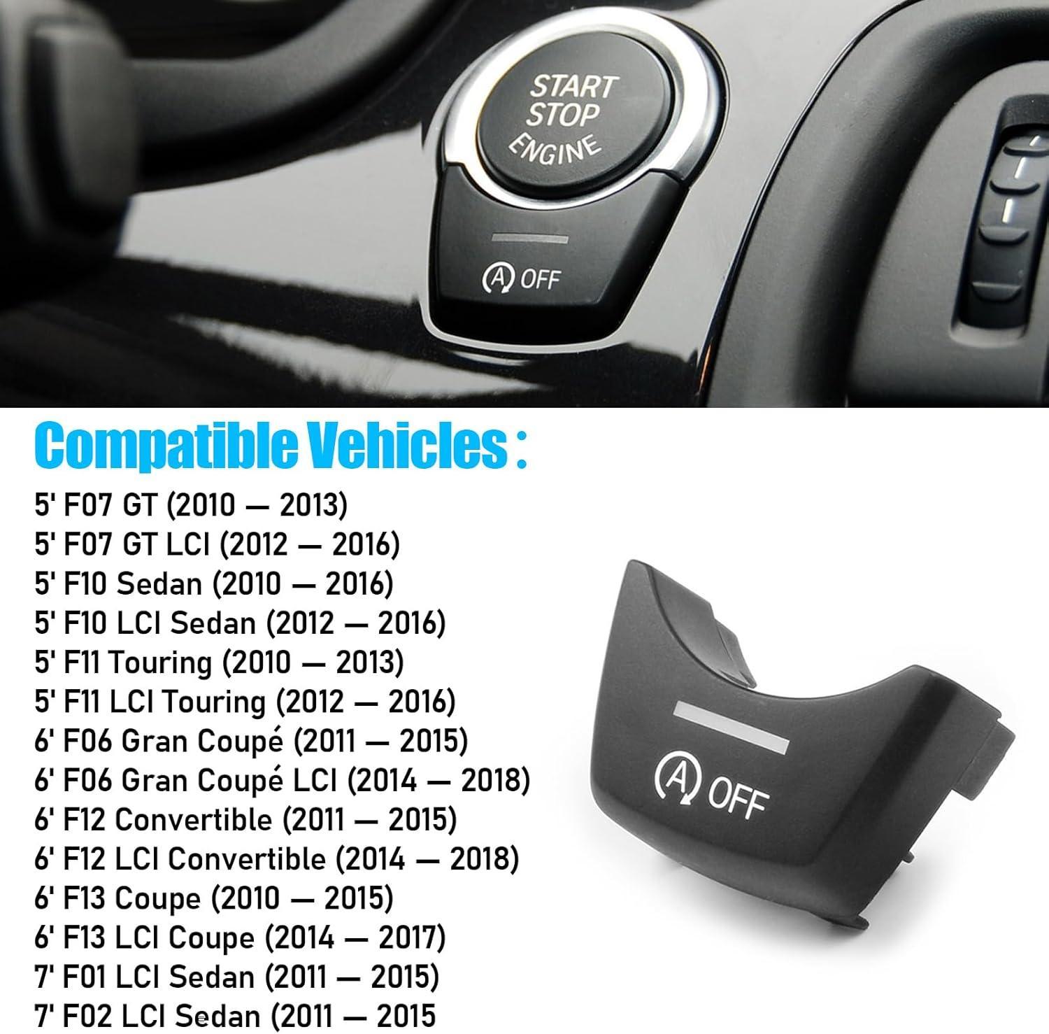 Compatible with BMW A Off Button Replacement for 5 Series F07 F10 F11. 6 Series F06 F12 F13. 7 Series F01 F02 - Engine Start Stop Off Button Replacement for BMW 5. 6. 7 Series-autoydsstore