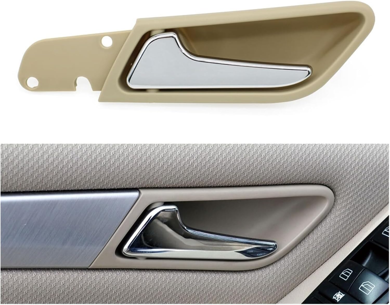 Interior Car Left Right Opening Door Pull Handle Assembly Compatible with Mercedes Benz A B Class W169 W245 A160 A180 B200 B260 A1697600961 (Color : Beige Left)