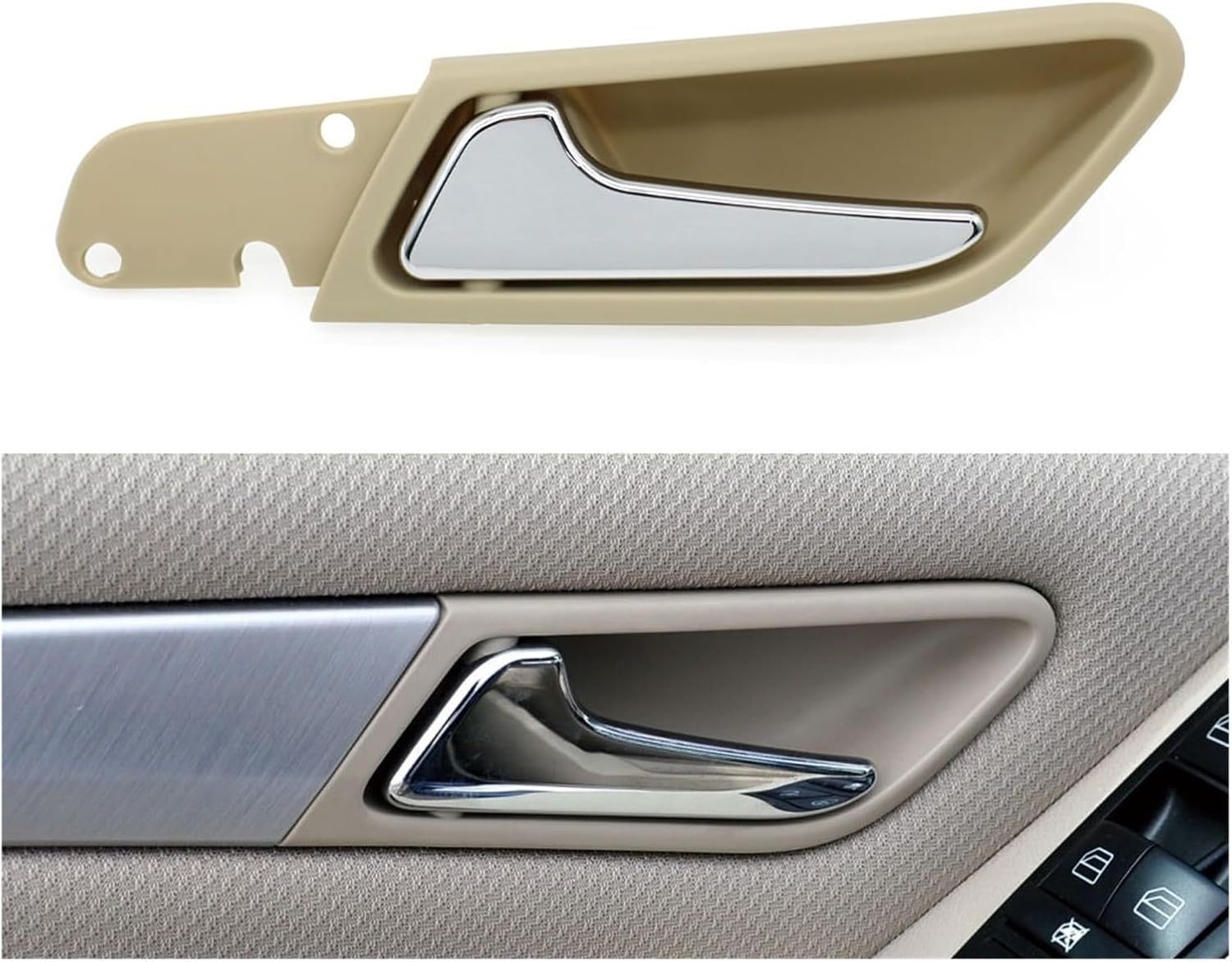 Interior Car Left Right Opening Door Pull Handle Assembly Compatible with Mercedes Benz A B Class W169 W245 A160 A180 B200 B260 A1697600961 (Color : Beige Left)