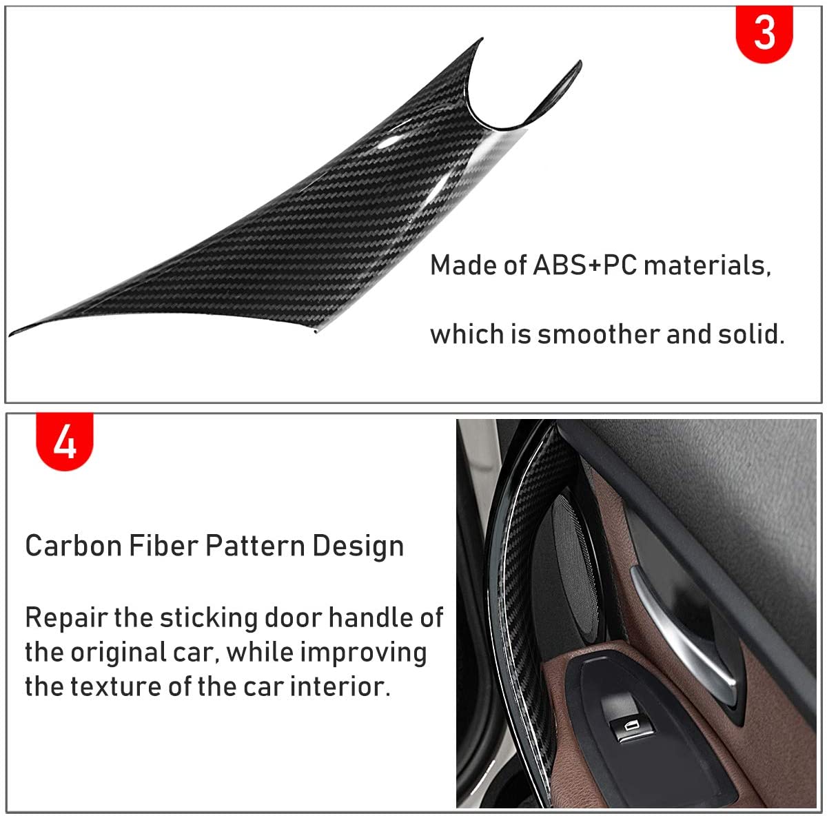 Upgraded For BMW 3/4 Car Door Handle-F30/F31/F32/F36 F80 2pcs| Carbon Fiber | YDSSTORE-autoydsstore