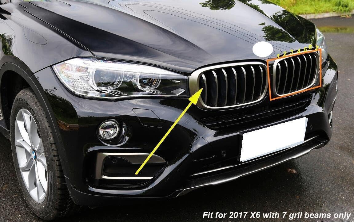 YDSSTORE  M-Colored Tri Grille Insert Trim Strips for BMW X6 F16 (2017+) | Compatible with 7-Beam Front Grilles | Easy Clip-on Installation-autoydsstore