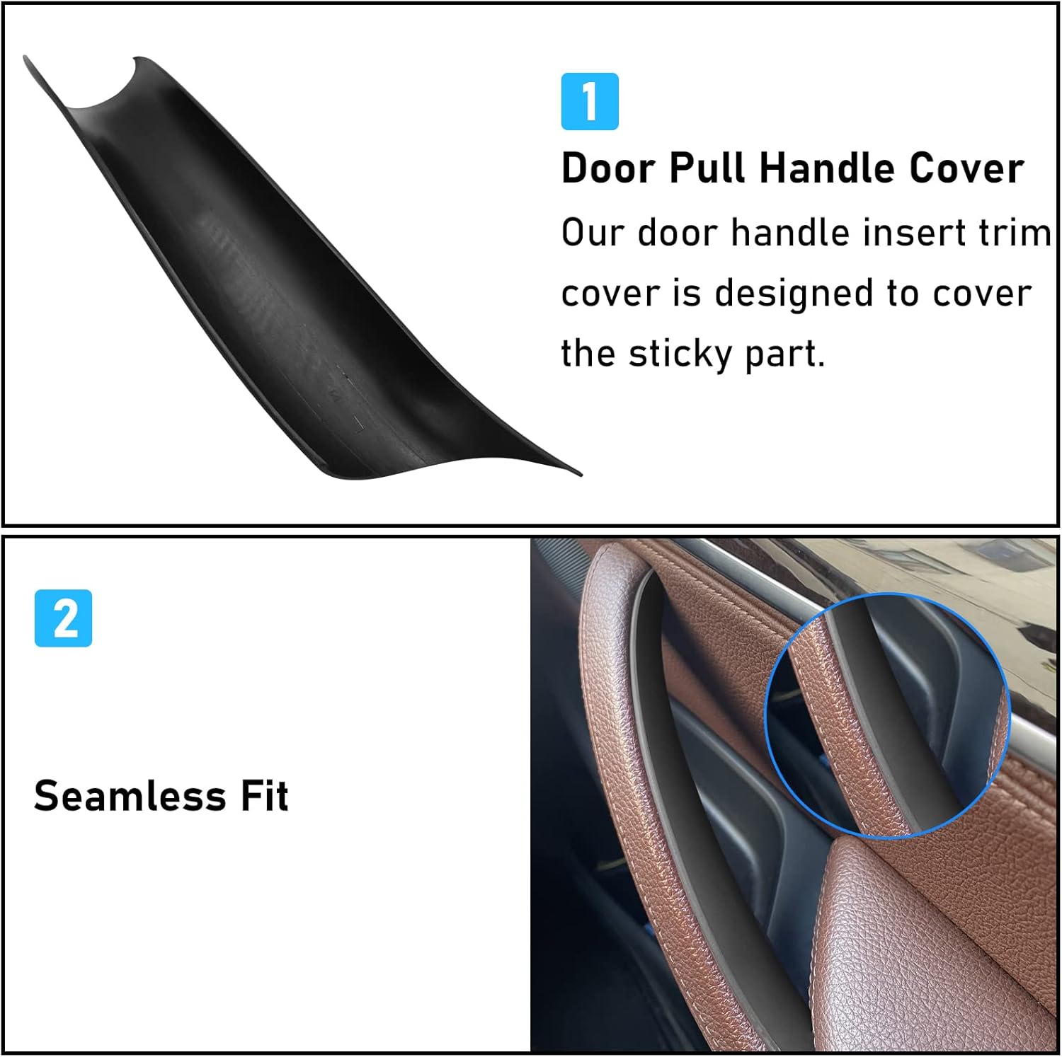 For BMW X5 F15/X6 F16 Door Handle Covers – 3PCS Set for BMW X5 F15 (2014-2018) & X6 F16 (2015-2018) Left and Right Side Interior Door Pull Handle Covers-autoydsstore
