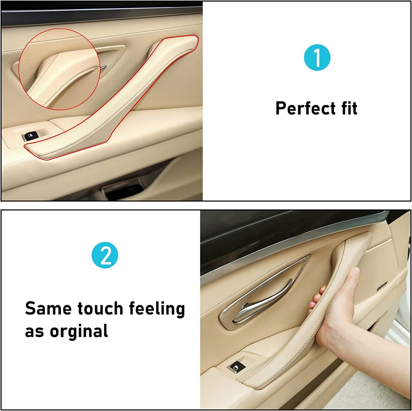 Modified For BMW 5 Series Car Door Handle Outer Cover-F10/F11 | Beige-Left | YDSSTORE