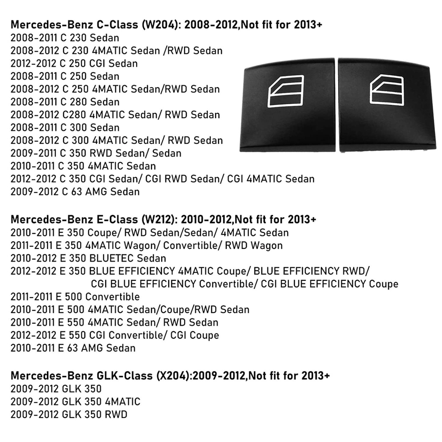 For Mercedes Benz Driver Window Switch Button Covers 2pcs  | YDSSTORE